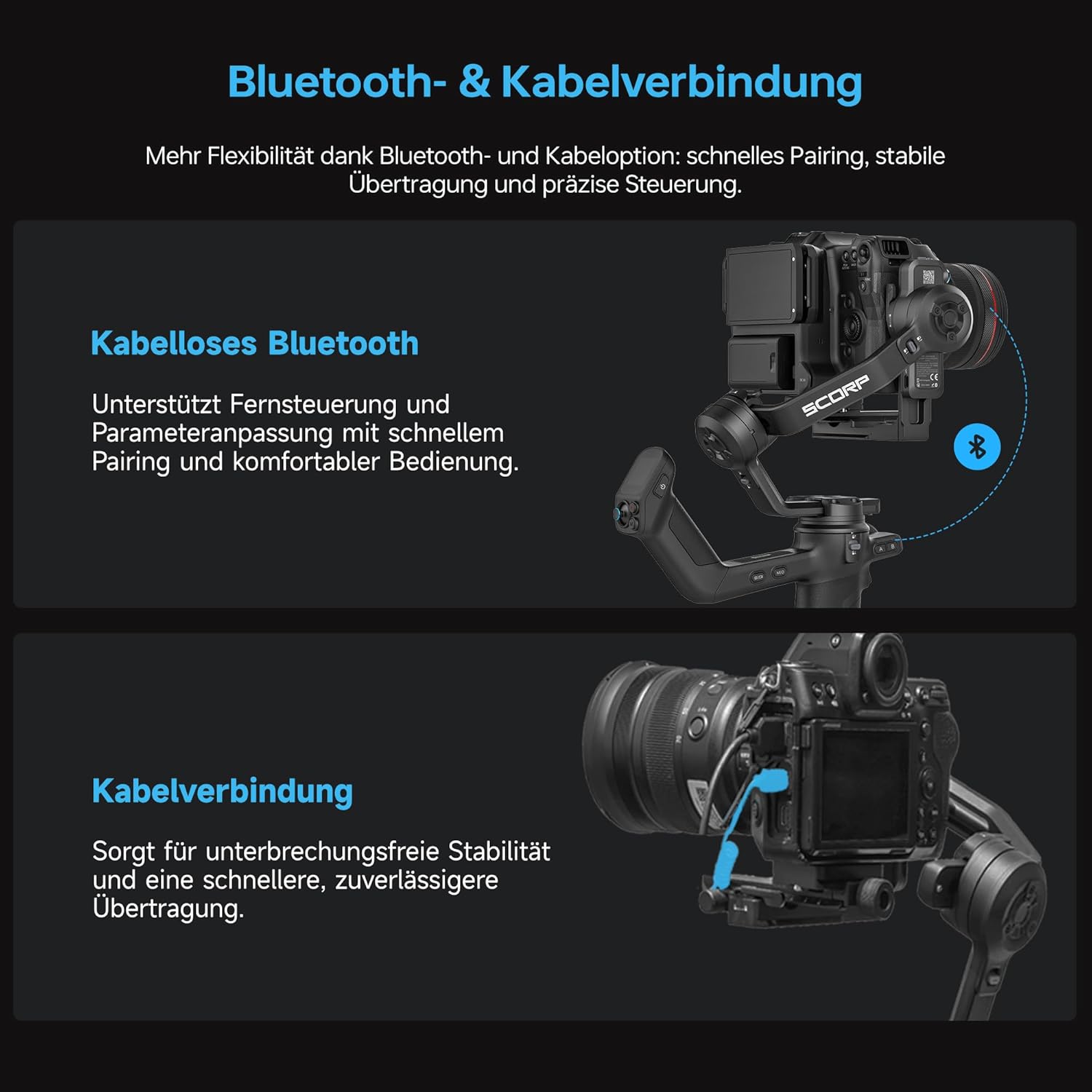 Thumbnail 3 de FeiyuTech SCORP-C2 Kamera Gimbal – KI-Tracking 4.0, 3,5 kg Traglast, vertikale Aufnahmen