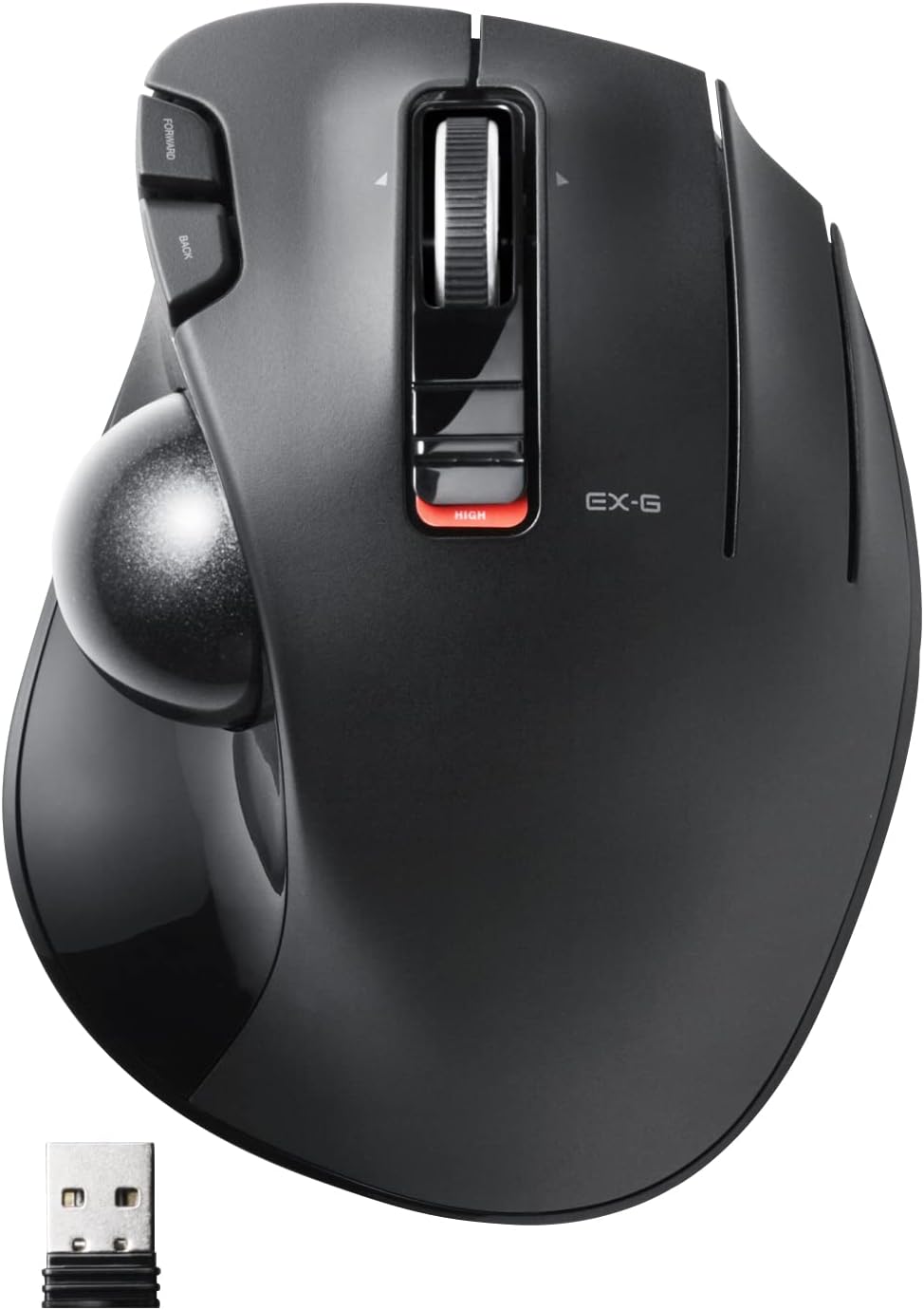 Detalle de エレコム M-XT3DRBK EX-G ワイヤレストラックボール 右手用・6ボタン・チルトホイール