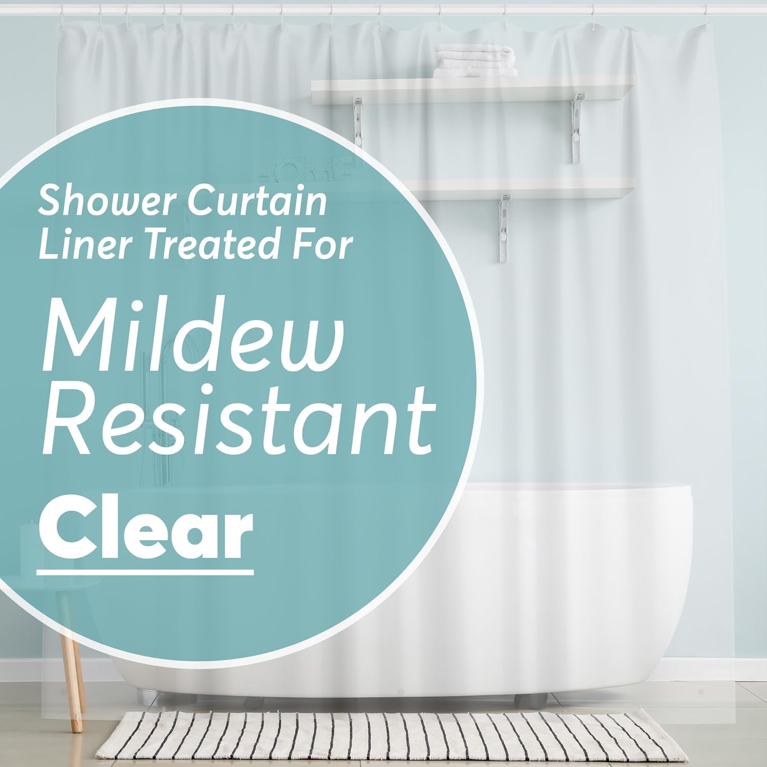 BigFoot Clear Shower Curtain Liner 72x72