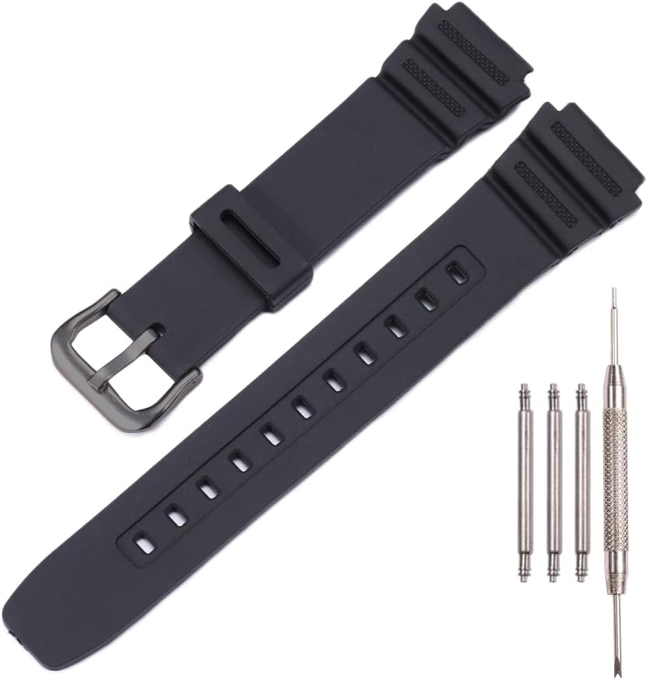 Thumbnail 5 de XBDSW Resin-Armband aus Silikon für Casio Uhren (kompatibel mit 18 mm Bandanstoß)