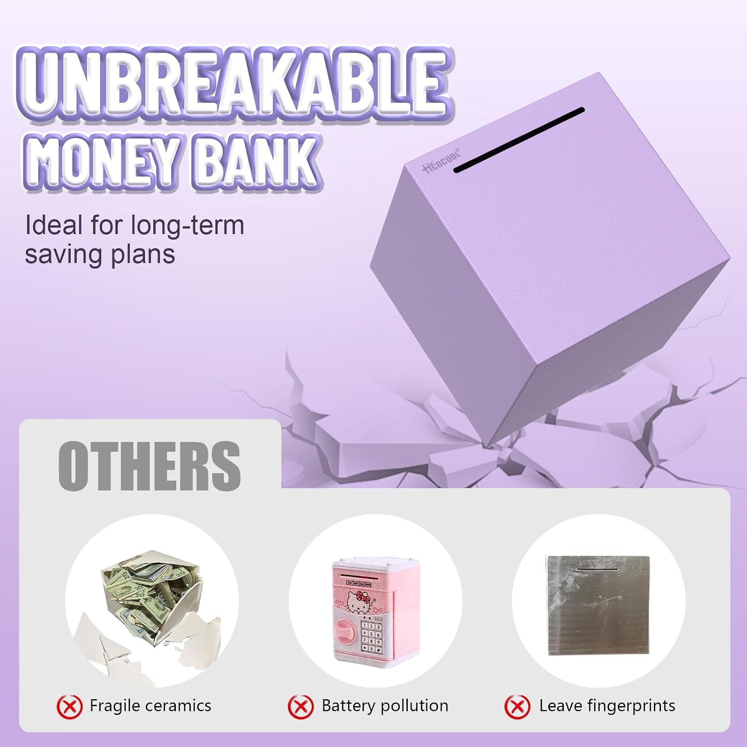 Detalle 2 de Hicocool Piggy Bank 4.72 in Palm Size 💰