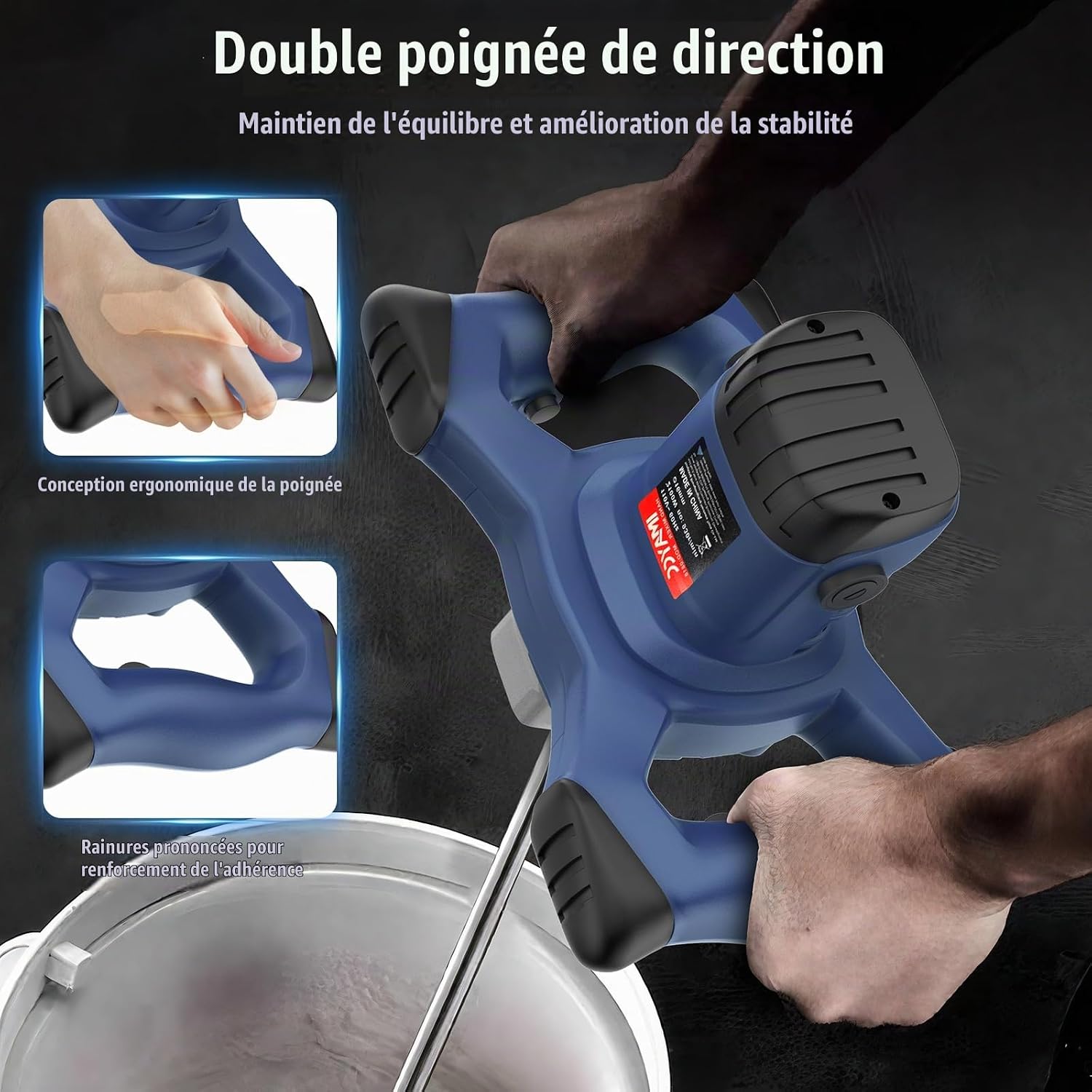 Detalle 2 de IMAYCC IMAYCC-JHDE007E mortelmixer 2100 W met 6 snelheden en koperen motor