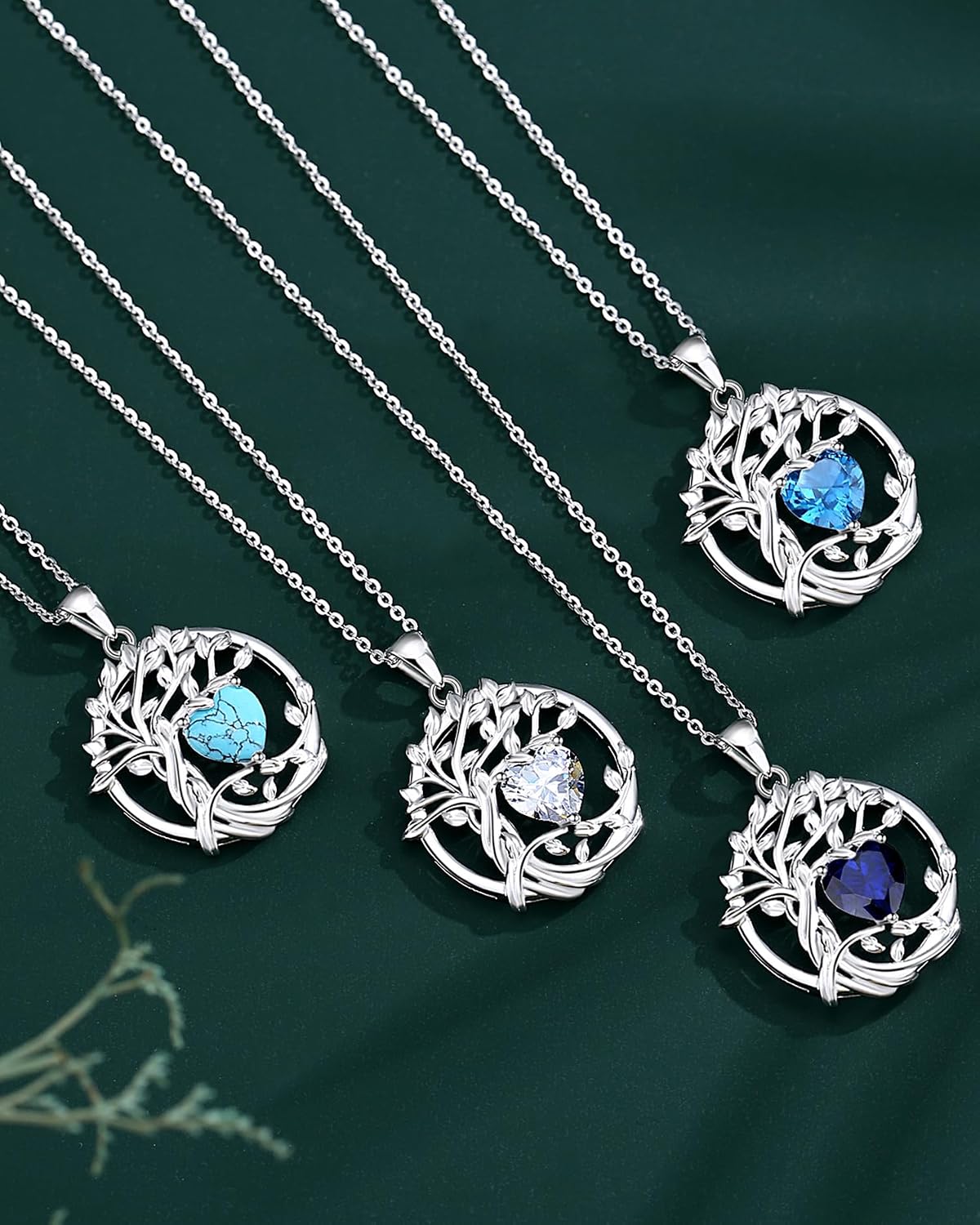 Thumbnail 5 de FANCIME Tree of Life Necklace, White Gold Plated