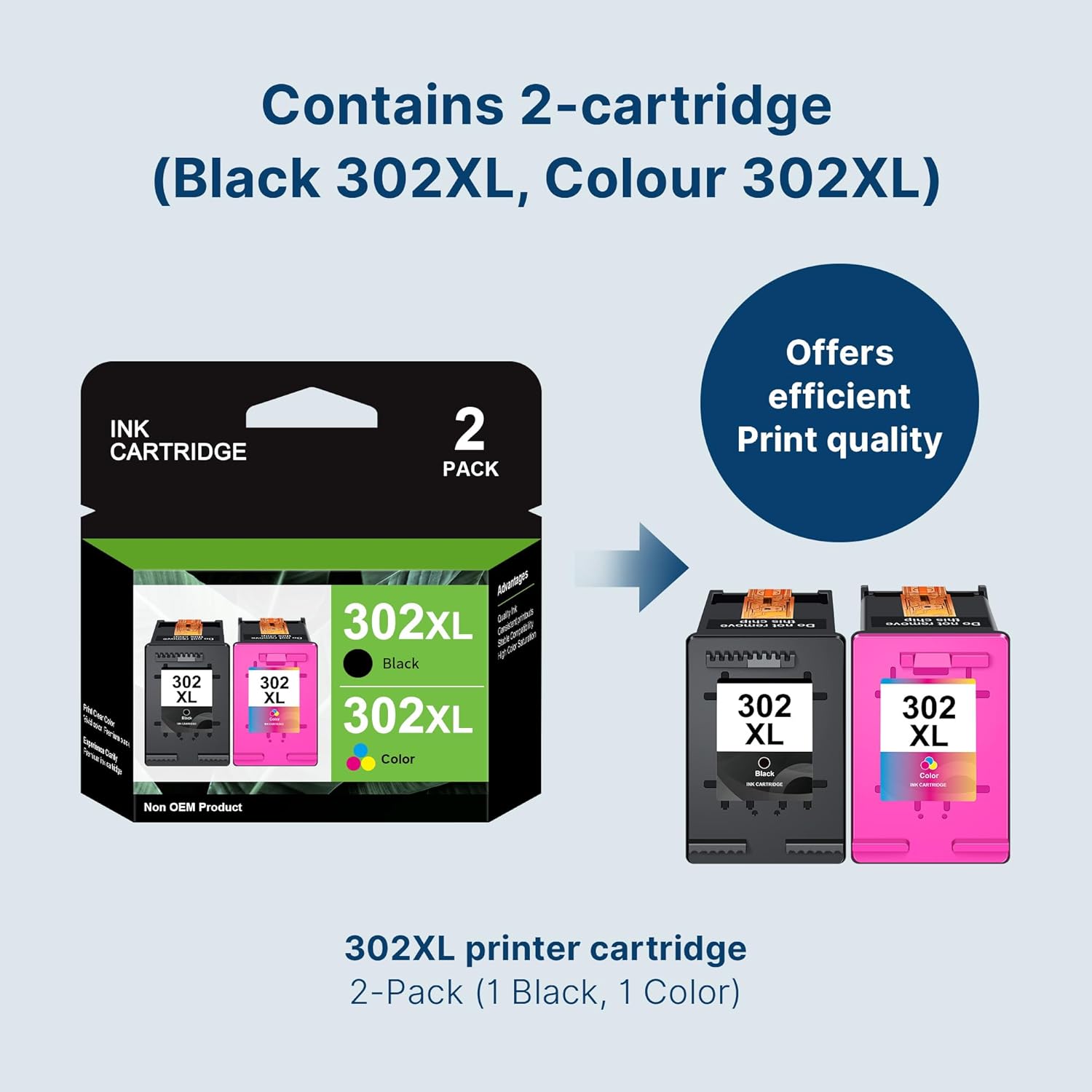 Thumbnail 4 de HP 302XL Ink Cartridges Black & Colour 2-pack 📦?