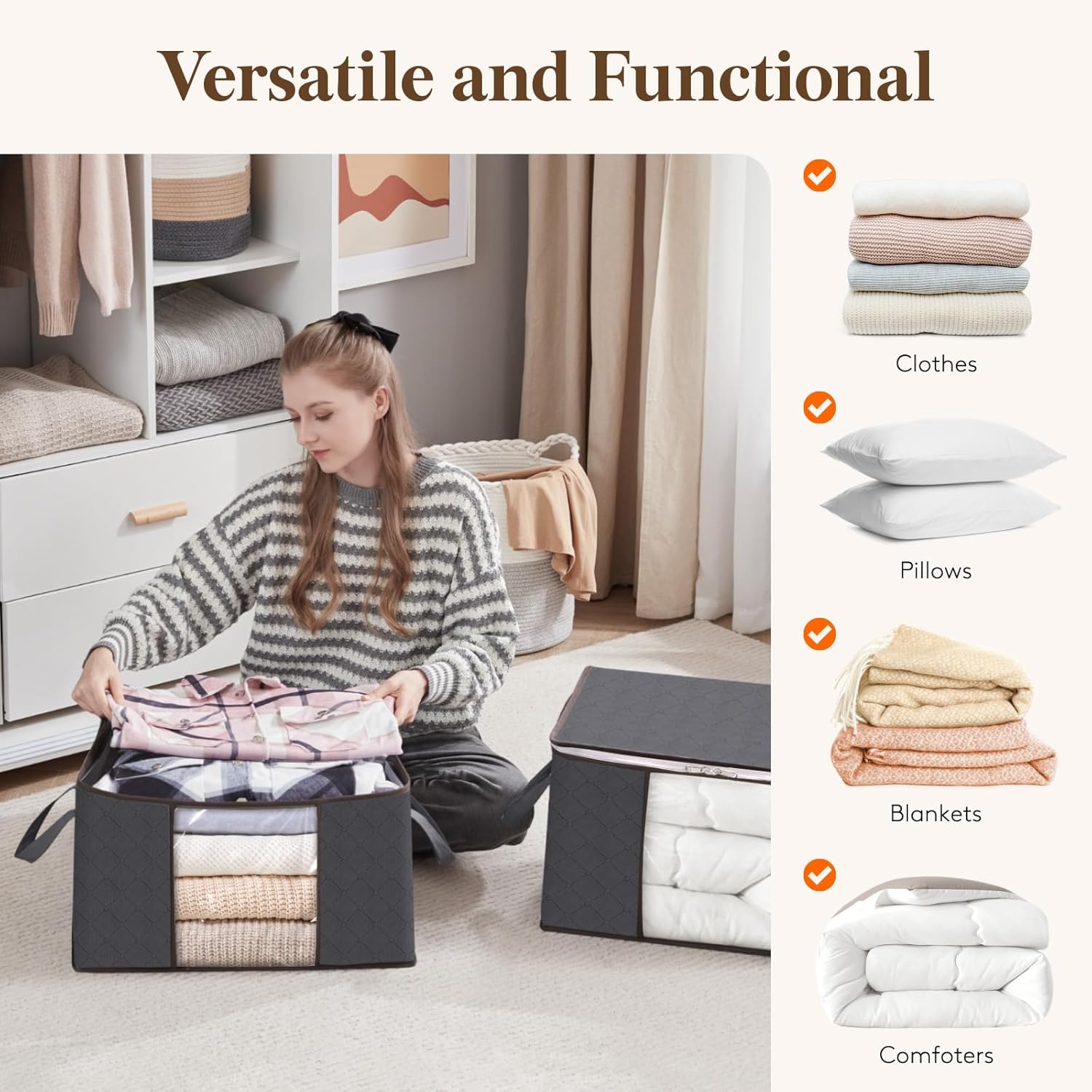 Thumbnail 5 de Lifewit 6-Pack Foldable Storage Bins for Bedding
