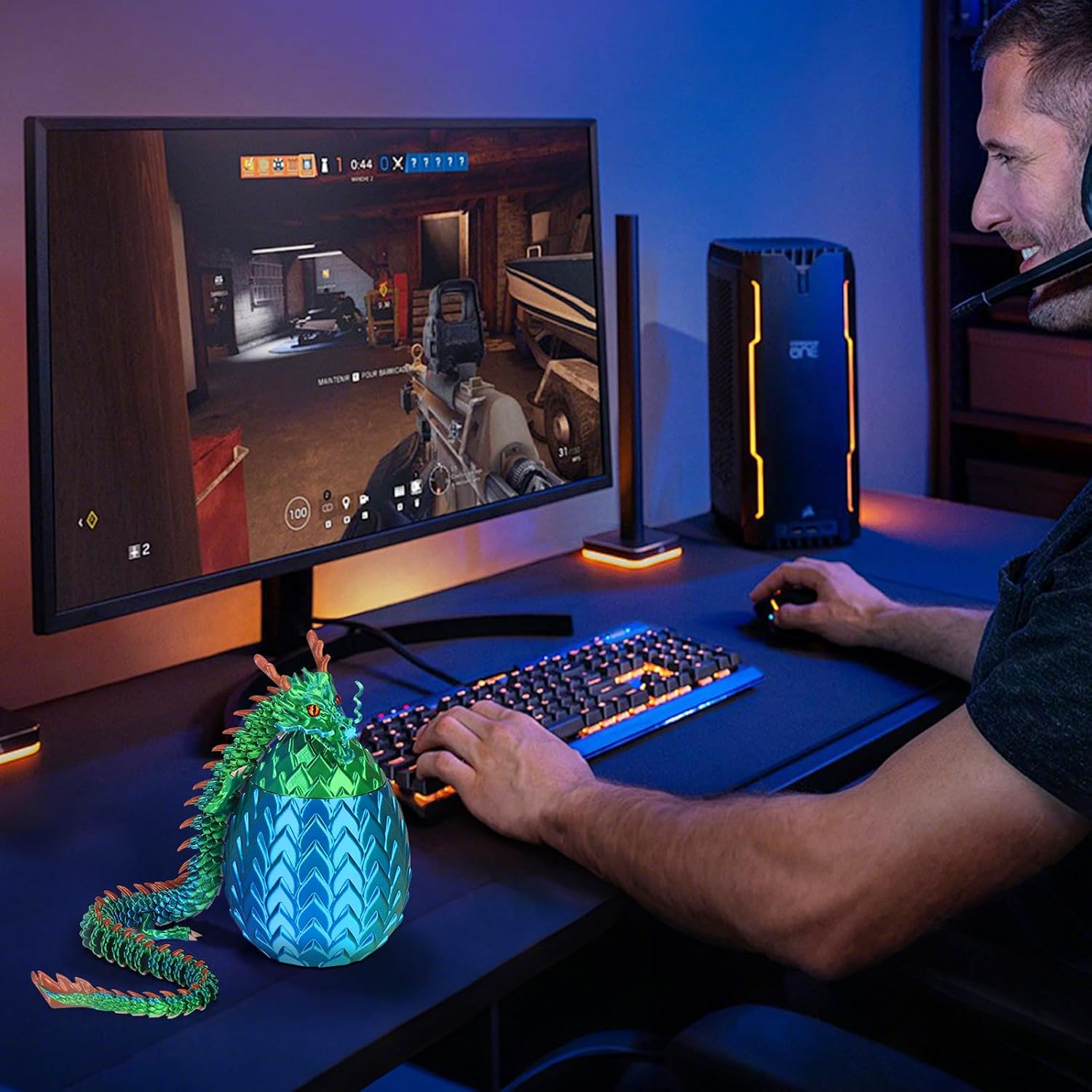 Thumbnail 6 de 17.8-Inch 3D-Printed Dragon Egg Fidget Toy with Articulated Design and Hidden Storage