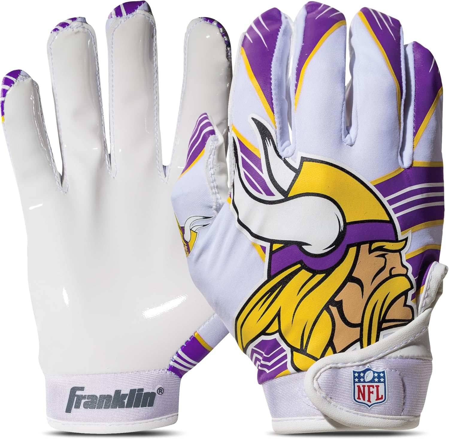 Detalle de Franklin Sports 70007F07-P Minnesota Vikings Youth Receiver Gloves