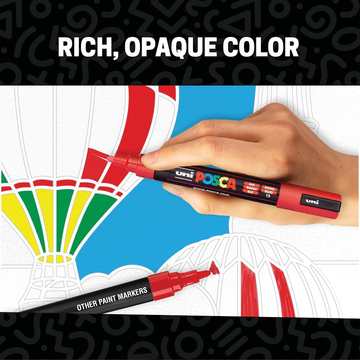 Detalle de POSCA Acrylic Paint Markers, 5M Medium Tips