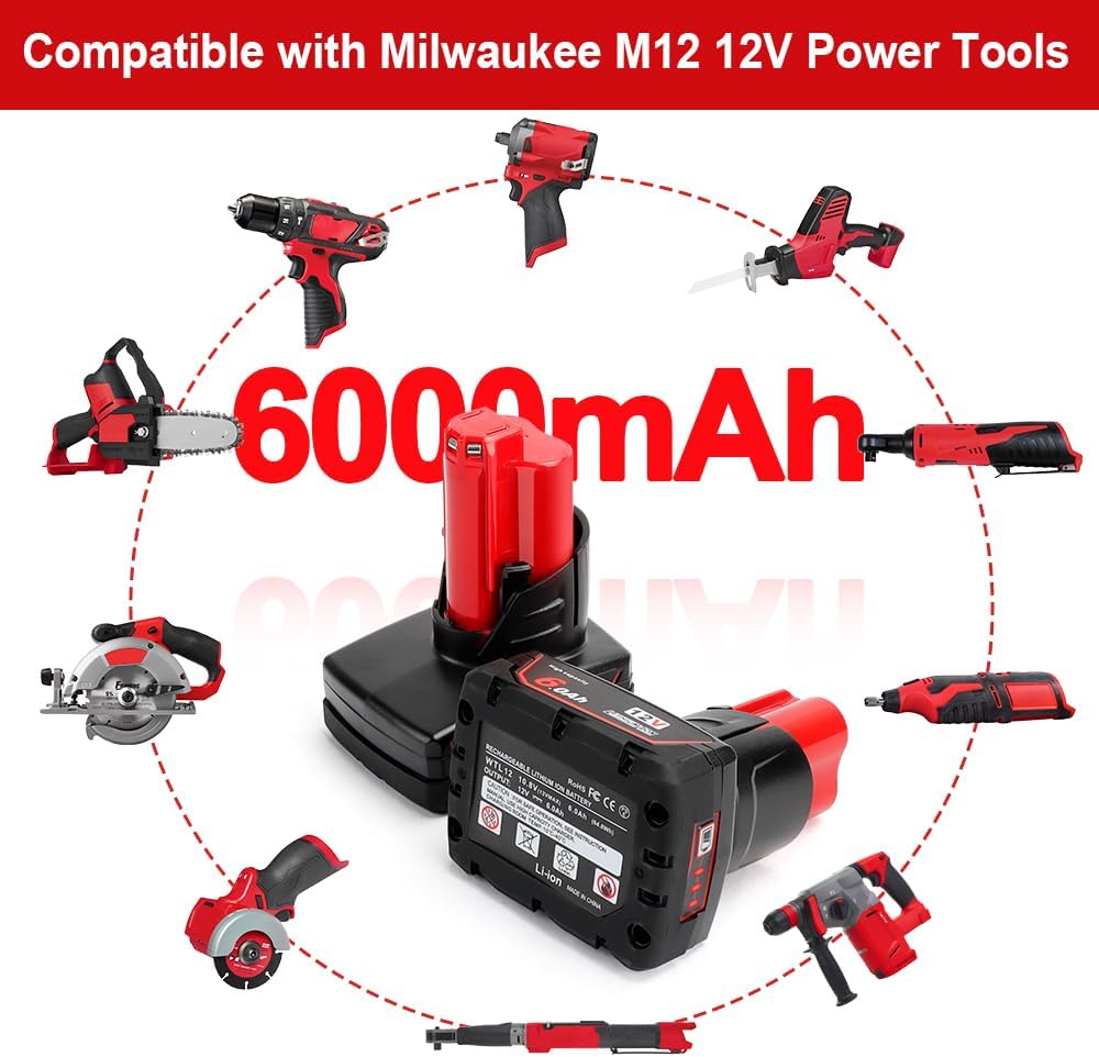 Thumbnail 4 de Powarobor M12 6.0Ah replacement battery