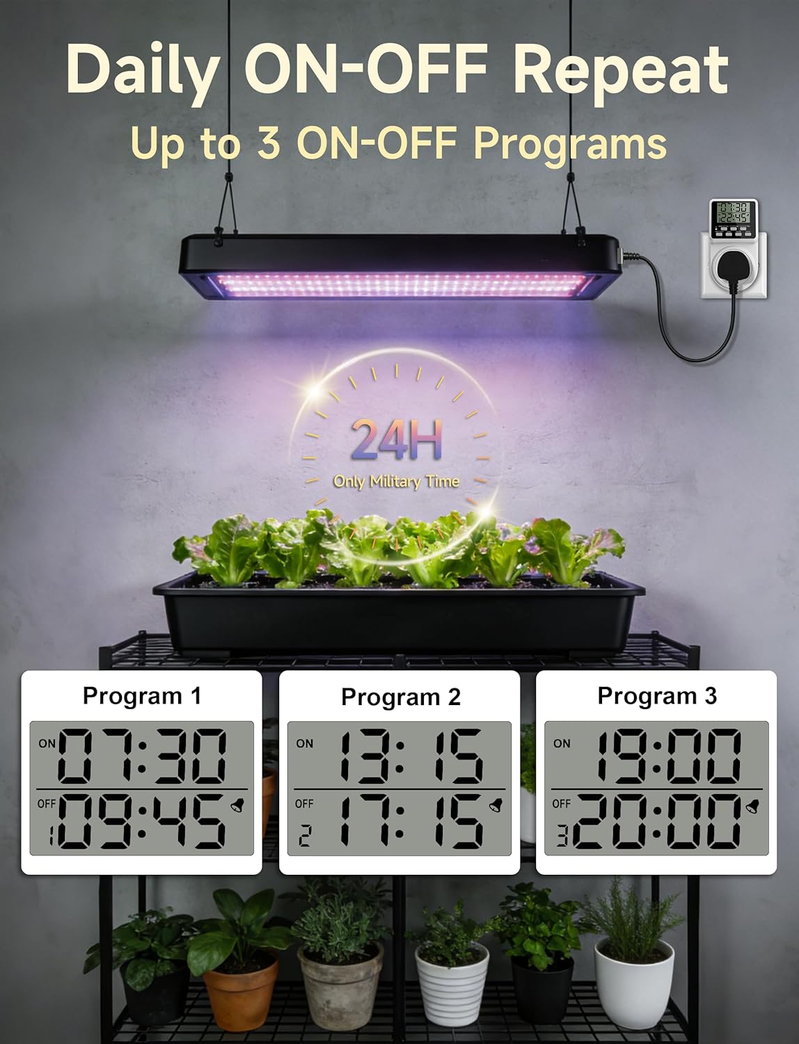 Thumbnail 1 de ORIDGET 24 Hour Digital Electric Timer Plug Socket (13A / 240V) with Countdown & Repeat Cycle
