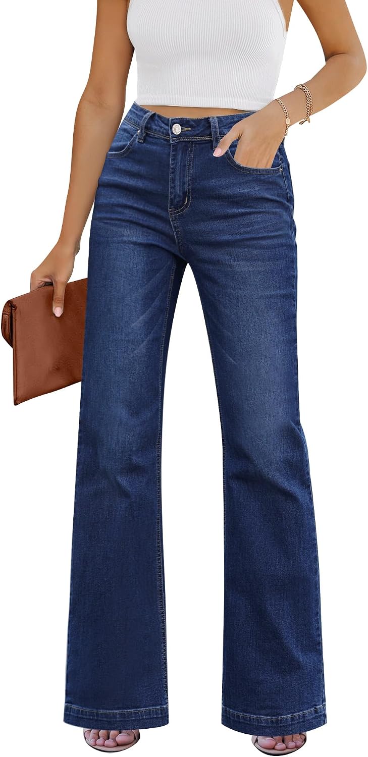 Detalle de GRAPENT Women's Flare Jeans in Stretch Denim