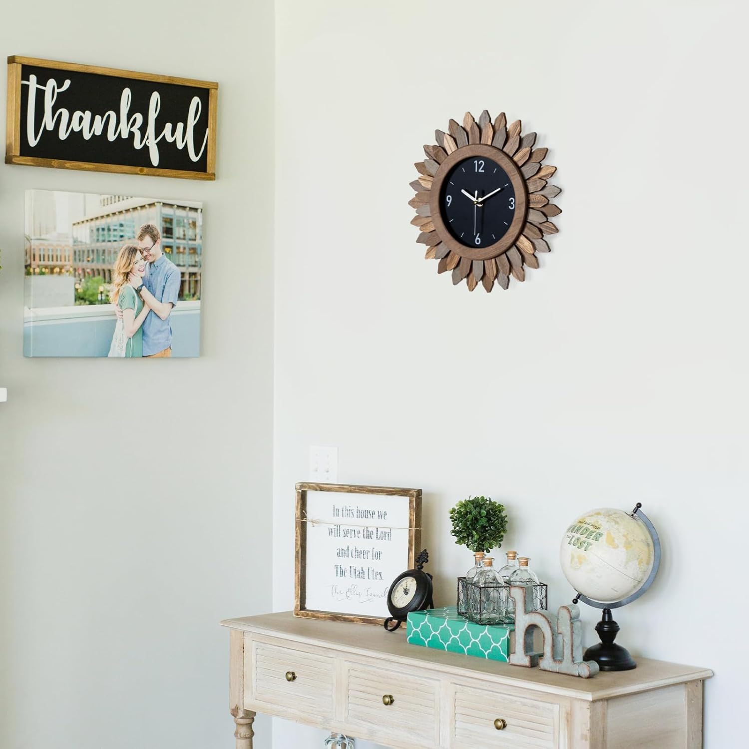 Thumbnail 5 de Honiway Wooden Wall Clock, 12-Inch