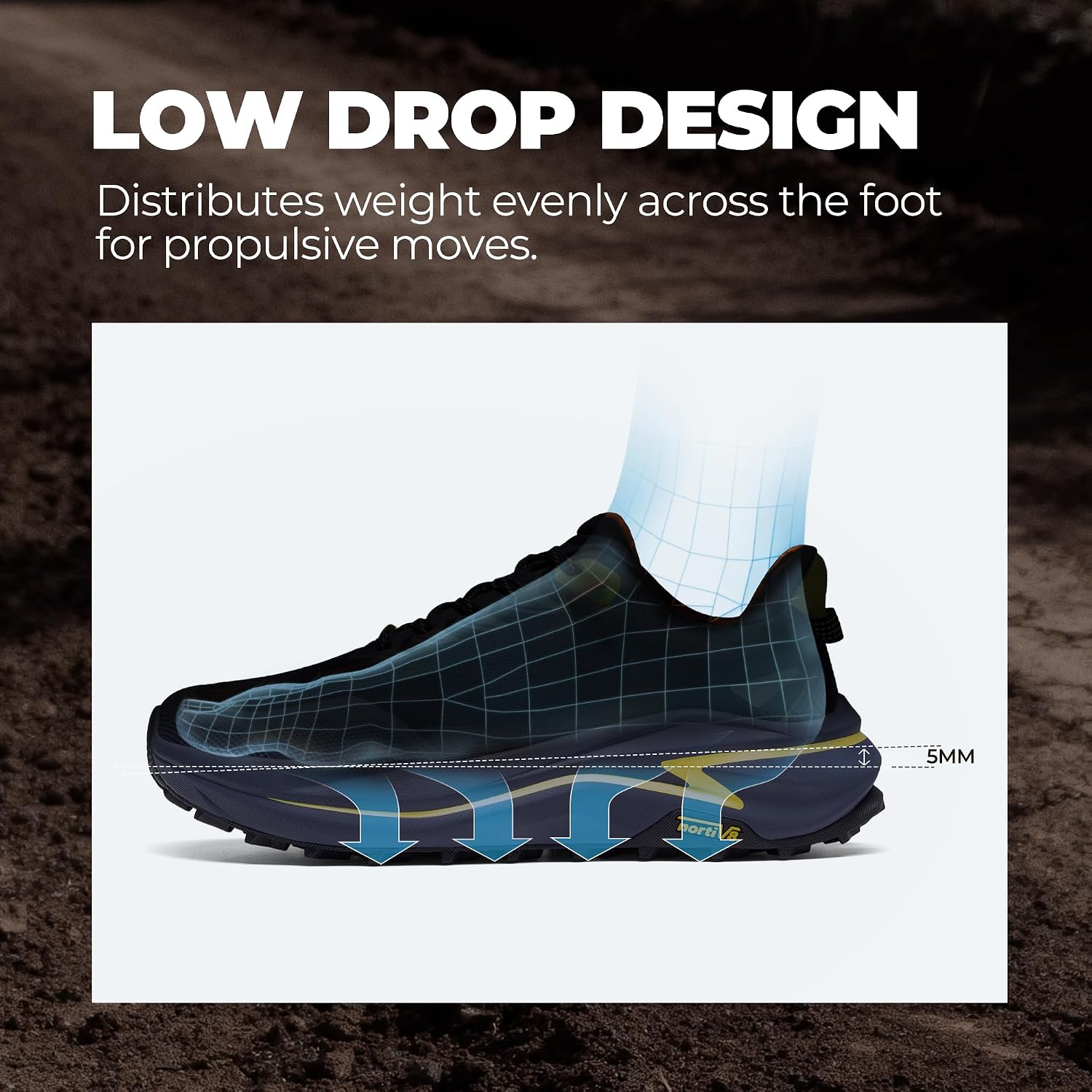 Detalle de NORTIV 8 Men's Wide Toe Box Trail Running Shoes