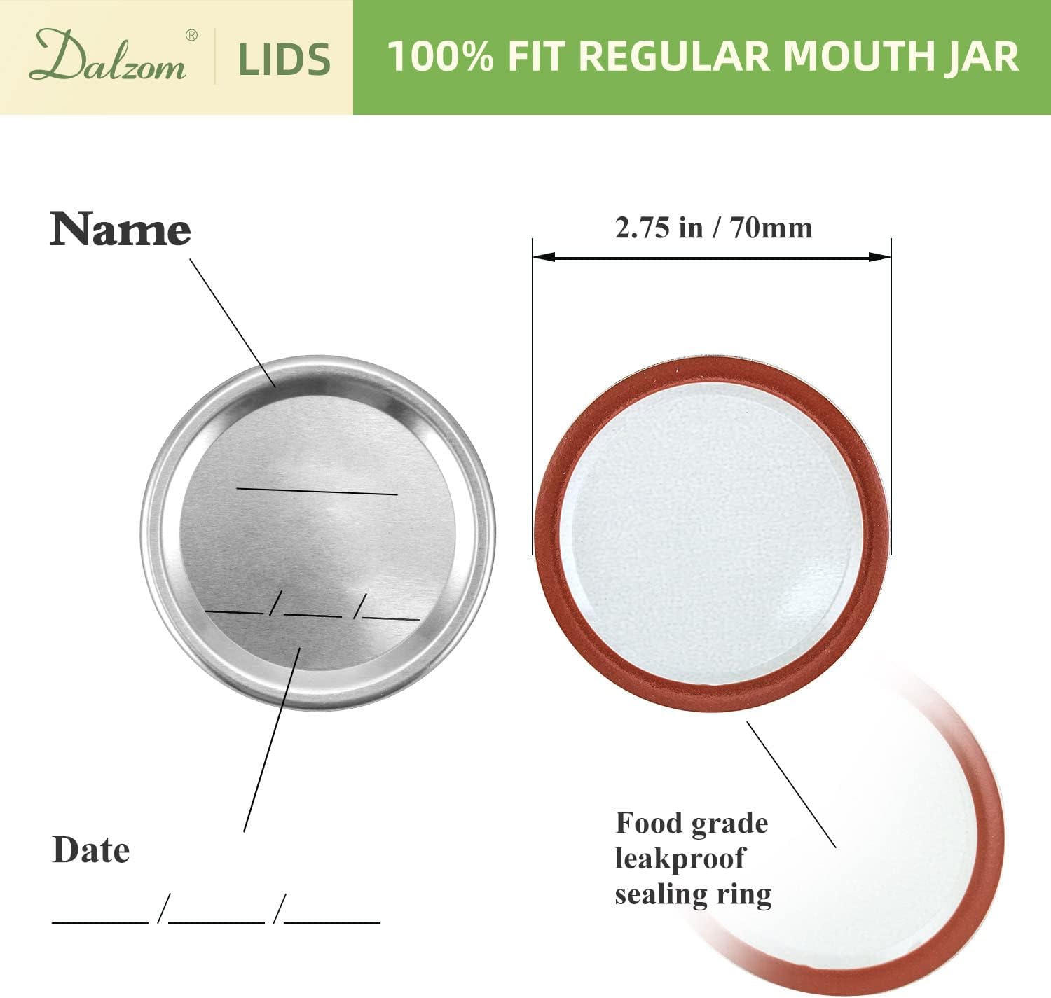 Thumbnail 2 de Dalzom 48Pcs canning lids with rings