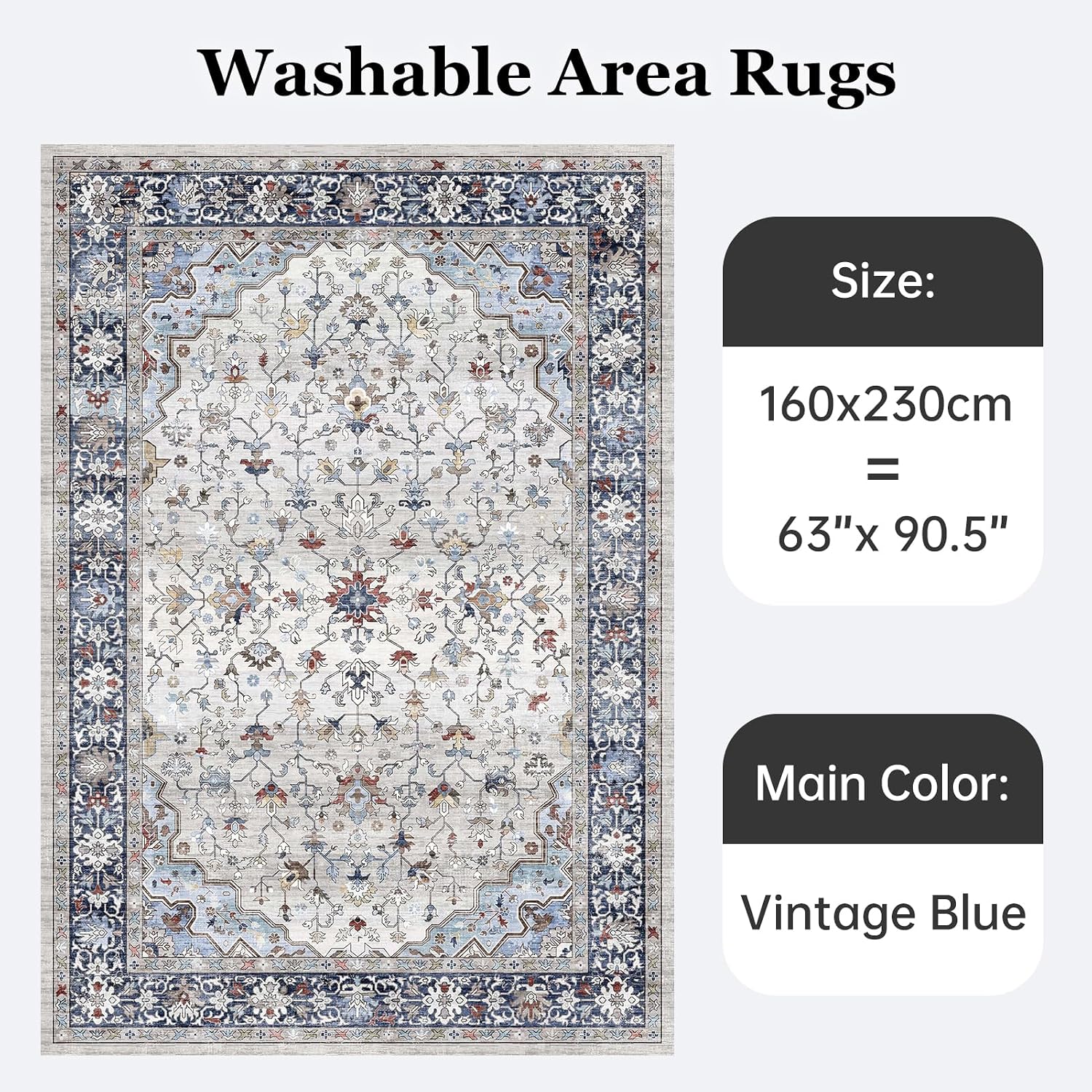 Thumbnail 6 de Topfinel Washable Rugs 160x230cm low pile rug