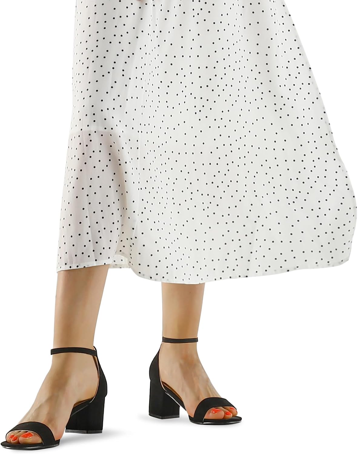Detalle de mysoft Women’s Chunky Low Heels Open Toe Ankle Strap Block Heeled Sandals