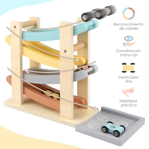 Detalle 2 de Vanplay Pista de Coches Montessori de Madera para Niños 1–2 Años