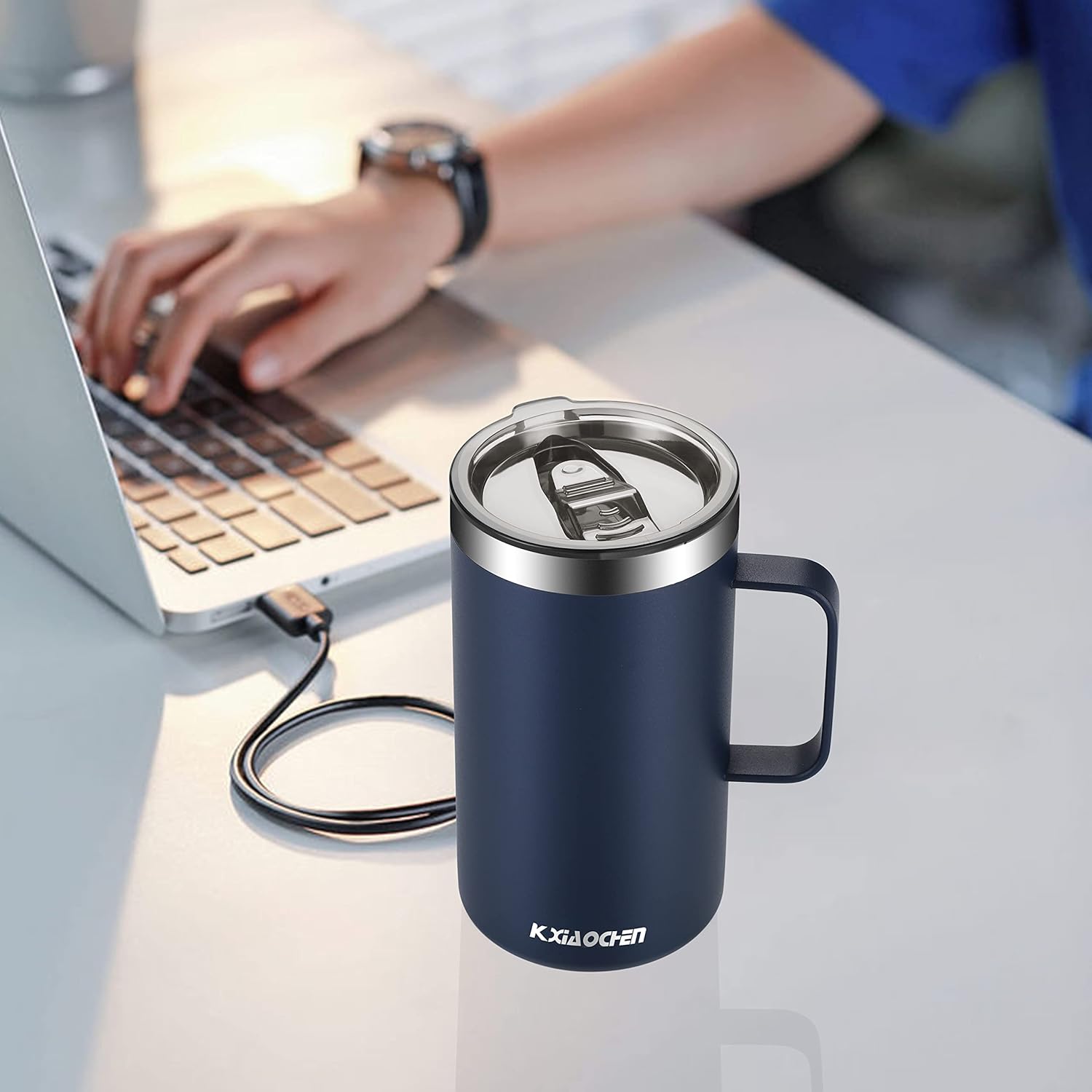 Thumbnail 2 de KXIAOCHEN 20oz Insulated Coffee Tumbler with Handle