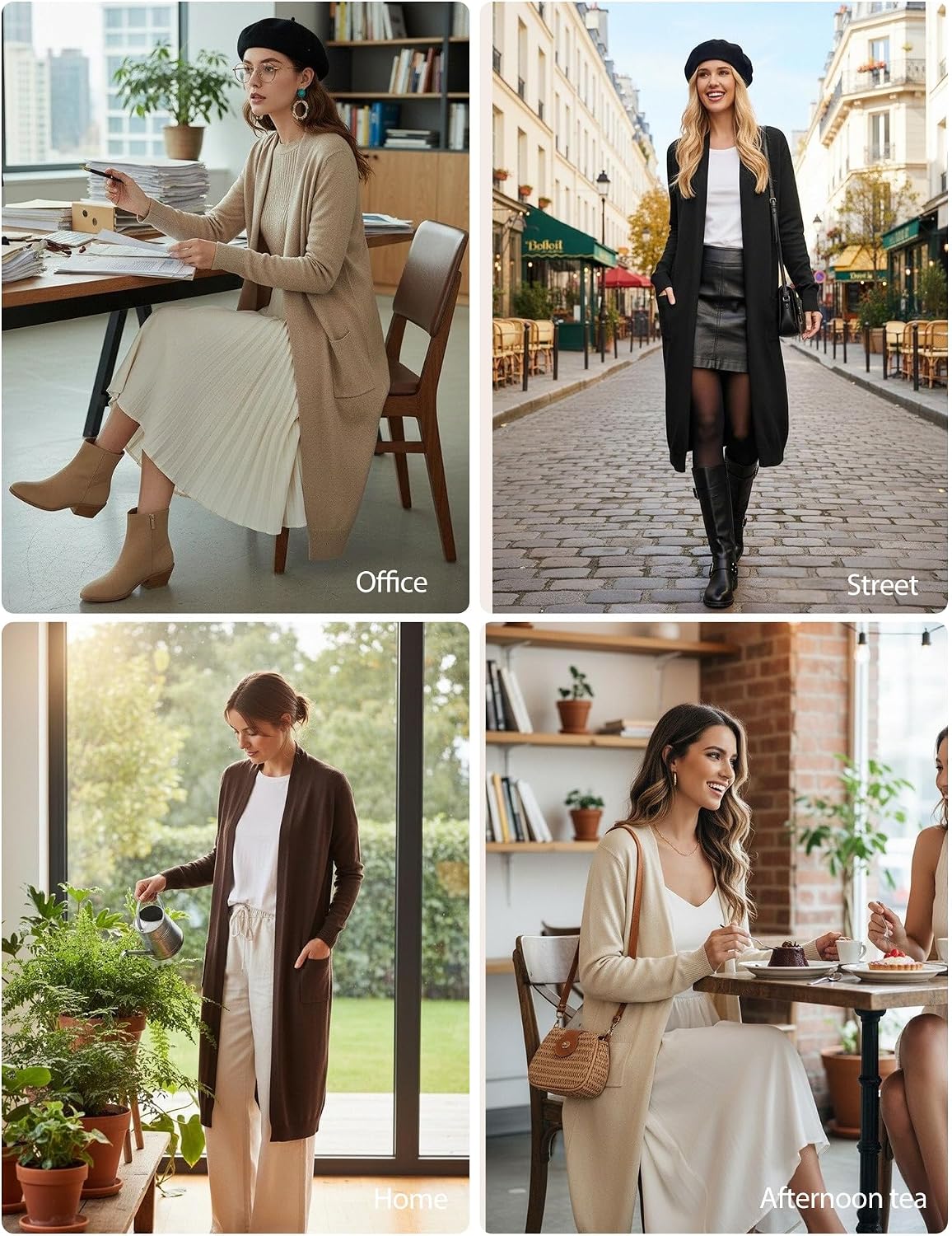 Thumbnail 4 de GRACE KARIN Essential Open Front Maxi Cardigan
