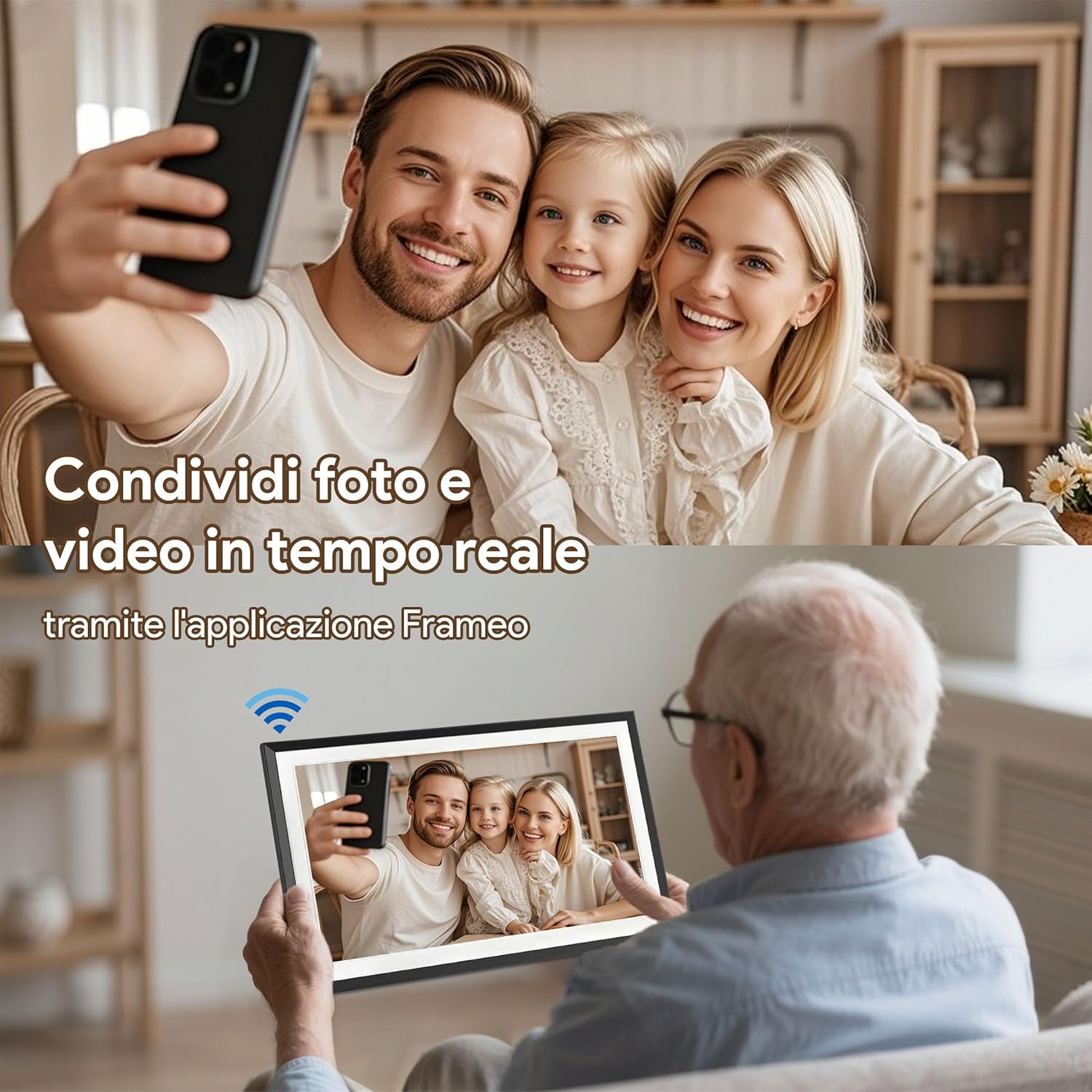 Thumbnail 3 de Frameo Digitaler Bilderrahmen 15,6 Zoll (Full HD, WLAN) mit 32 GB Speicher