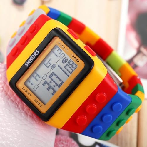 Detalle 1 de FENKOO Neutral Arco Iris, reloj digital amarillo con alarma y cronómetro