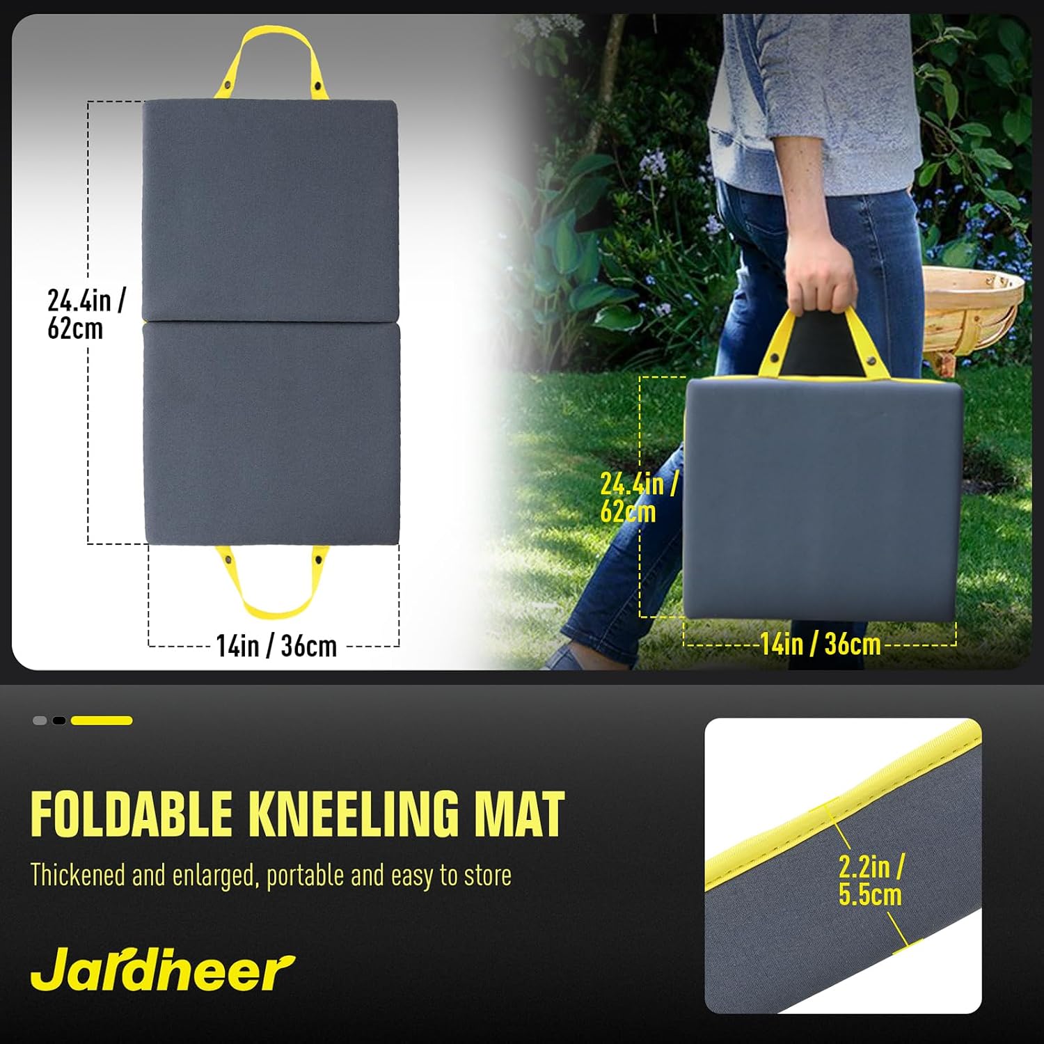 Detalle de Jardineer Garden Kneeling Pad: 5.5cm Extra Thick Lightweight Folding Kneeling Mat