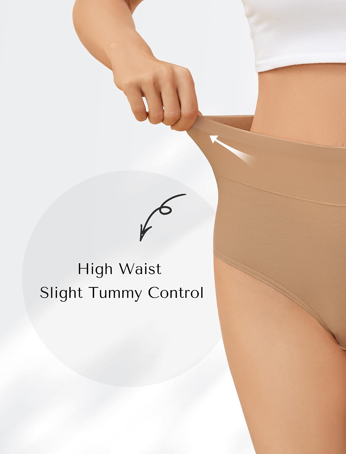 Detalle de VOENXE Cotton Underwear Knickers for Women – High Waist Full Briefs, Multipack (4 Pairs)