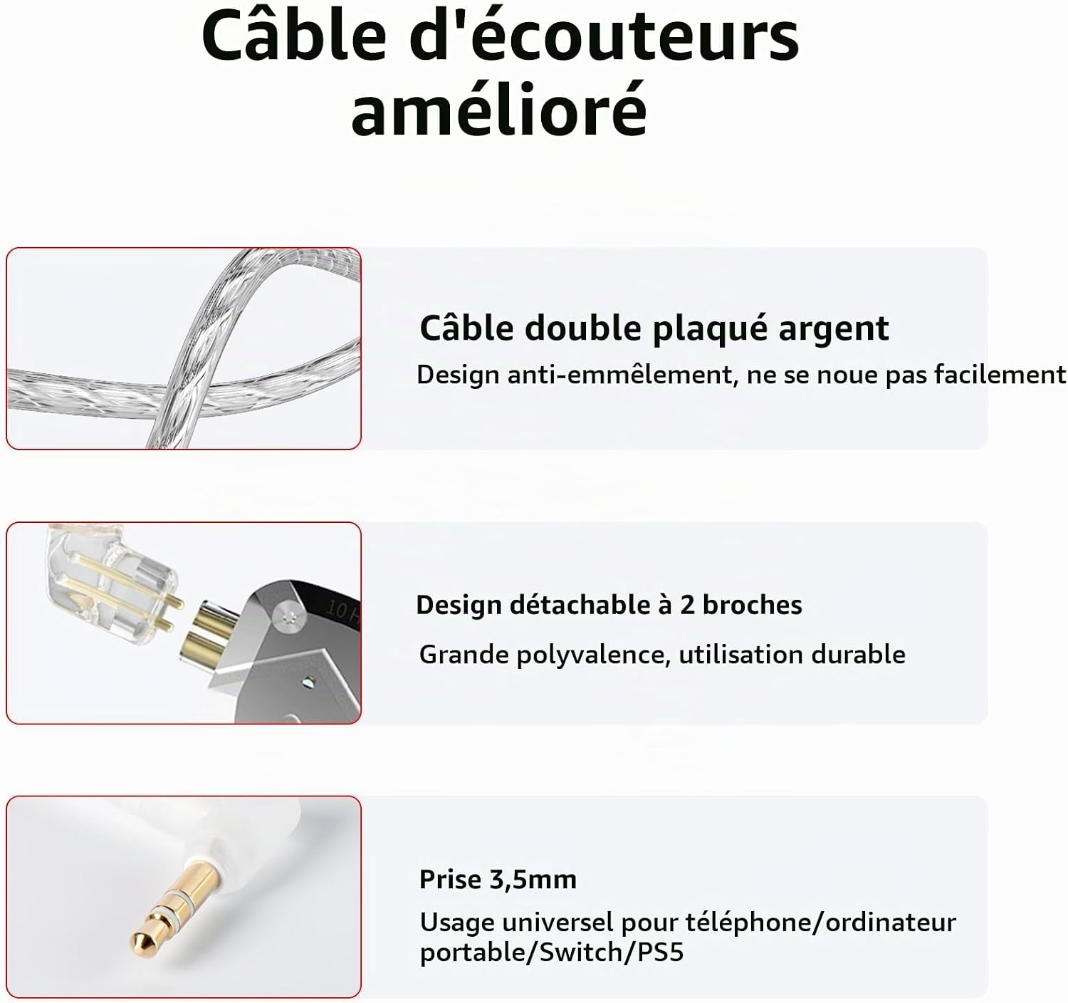 Thumbnail 5 de Yinyoo KZ ZS10 Pro hybride in-earoordopjes met 1DD, 4BA en 3,5mm-aansluiting