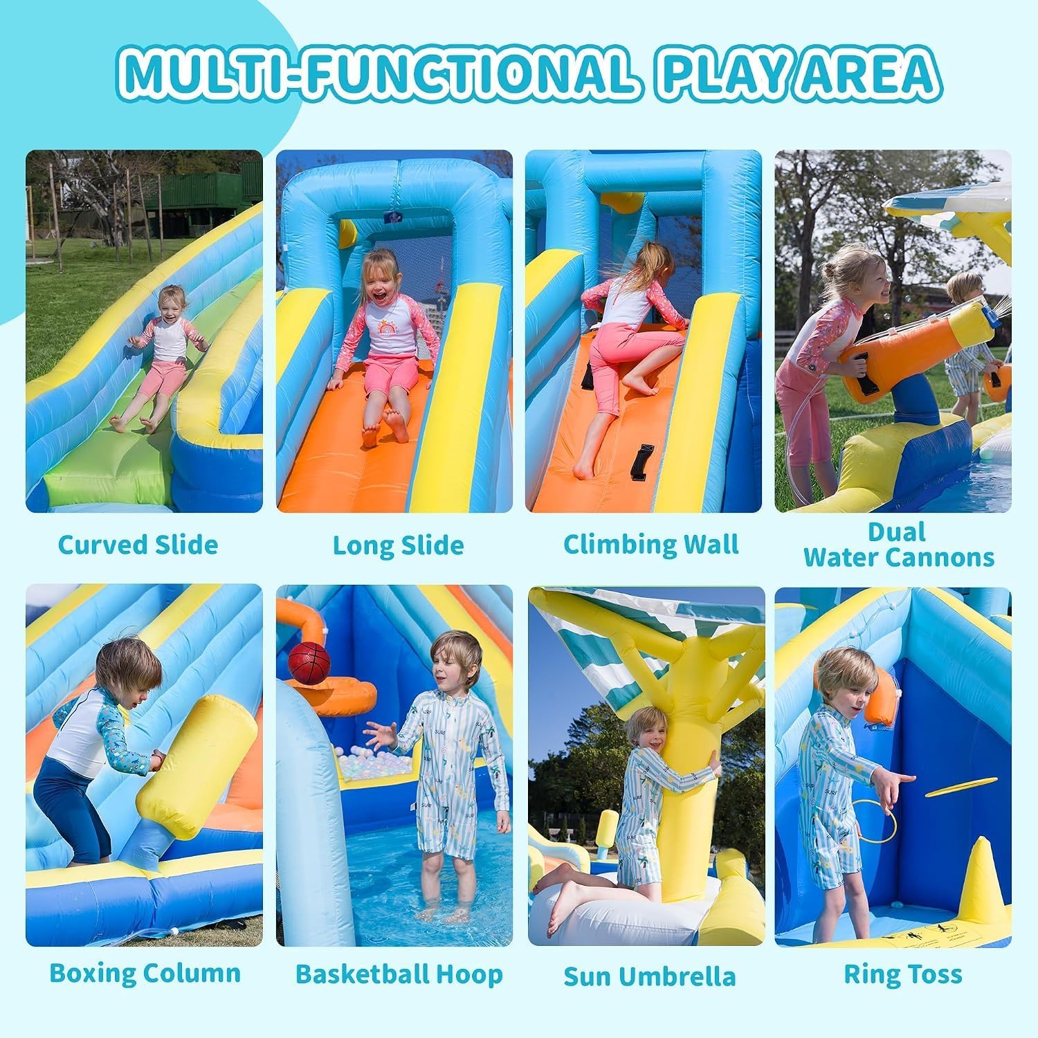 Detalle de Inflatable Water Park for Kids 16.4 ft × 14.1 ft