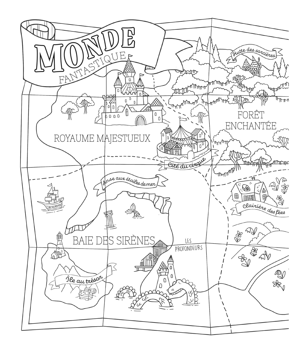 Thumbnail 4 de Royaume fantastique à colorier: Prairies magiques, Royaume majestueux, Baie des sirènes – kolorowanka