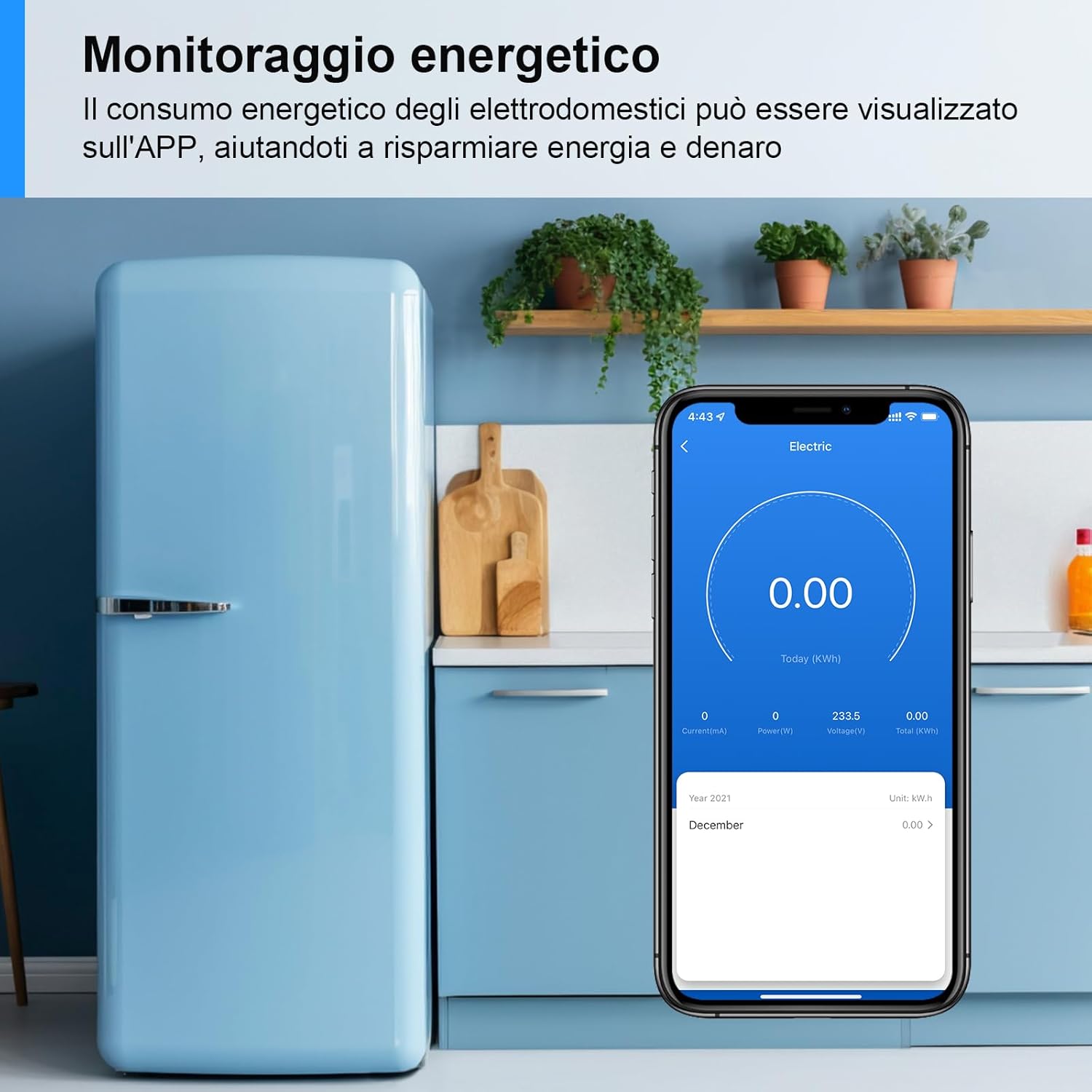 Thumbnail 3 de Presa WiFi Italiana 16A con monitoraggio energetico e timer, compatibile con Alexa & Google Home (4 pezzi)