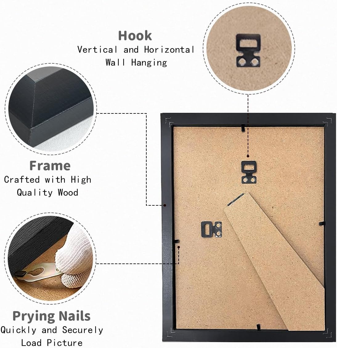 Thumbnail 2 de UHOUSEST Cadre photo A4 noir 🖼️