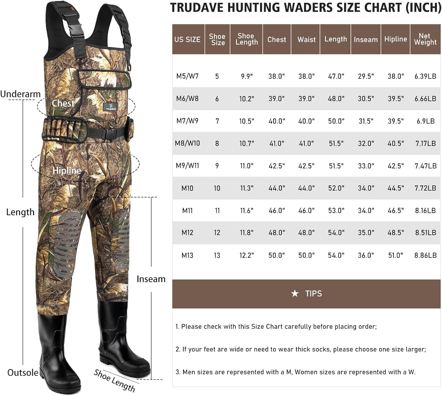 Thumbnail 4 de Trudave Chest Waders Waterproof Neoprene w/ Boots 🎣