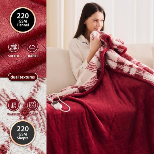 Detalle de Homemate Corded Heated Throw with Five Heat Settings and LCD Controller