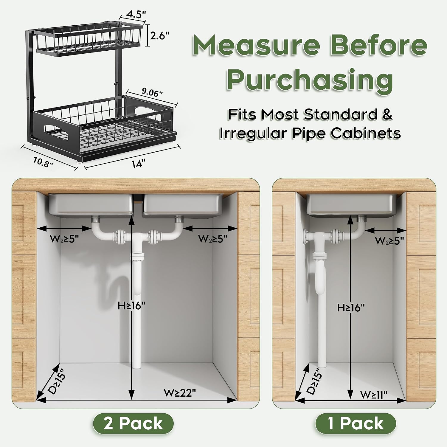Detalle 2 de Under Sink Organizer 2 Pack 50 lb