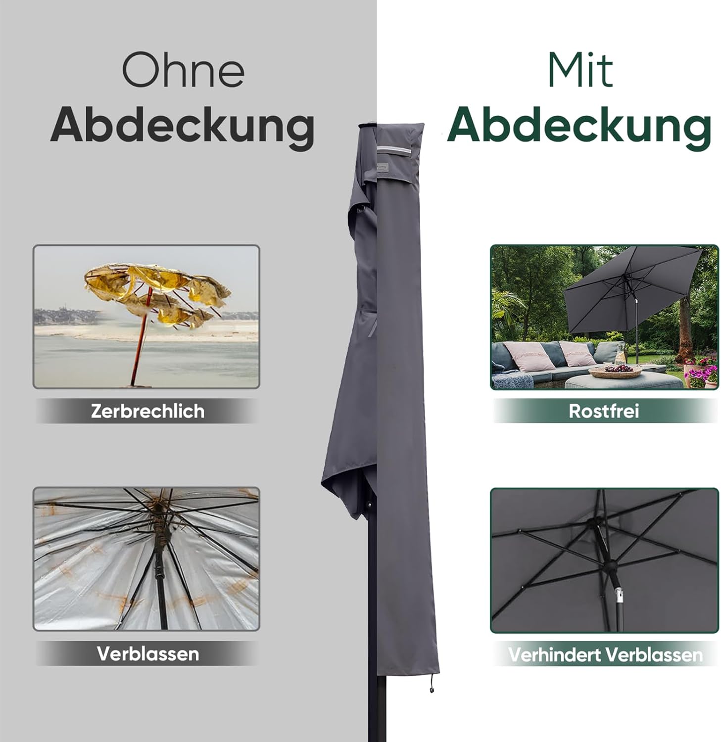 Detalle 2 de Sekey Carcasa Gris para Sombrilla 350 cm ☂