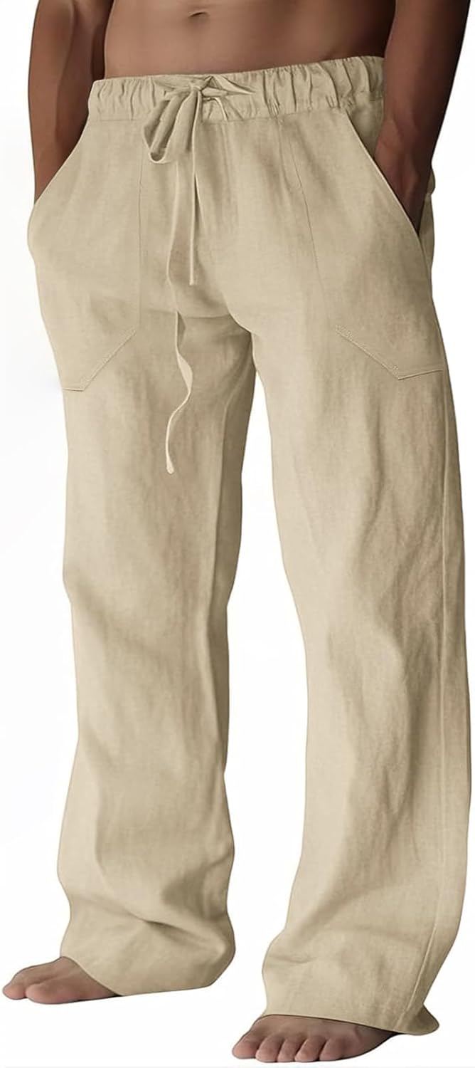 Thumbnail 6 de Puimentiua Leinenhose Herren – Lang, leicht, locker sitzende Sommerhose aus Baumwolle/Leinen-Mischung (S–3XL)