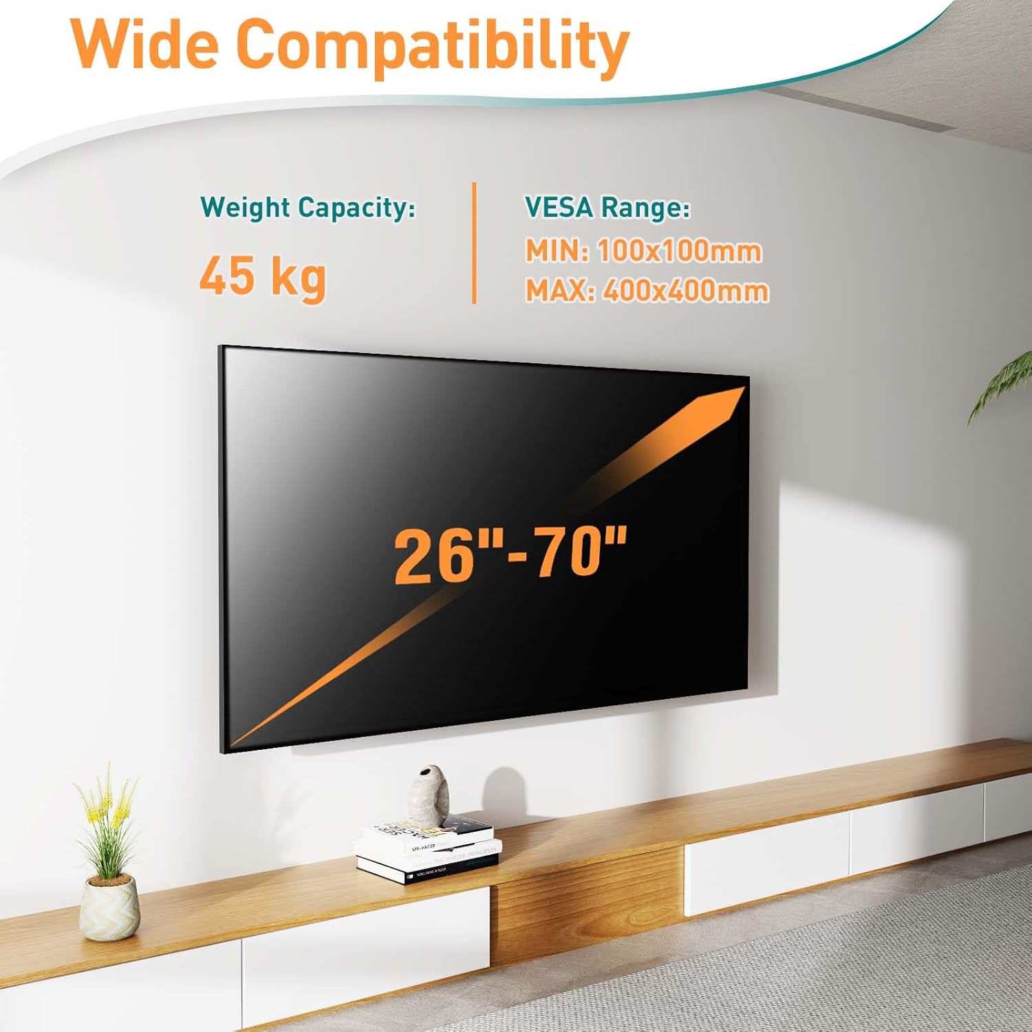 Thumbnail 1 de ELIVED TV Wandhalterung schwenkbar und neigbar für 26–70 Zoll, bis max. VESA 400x400 mm