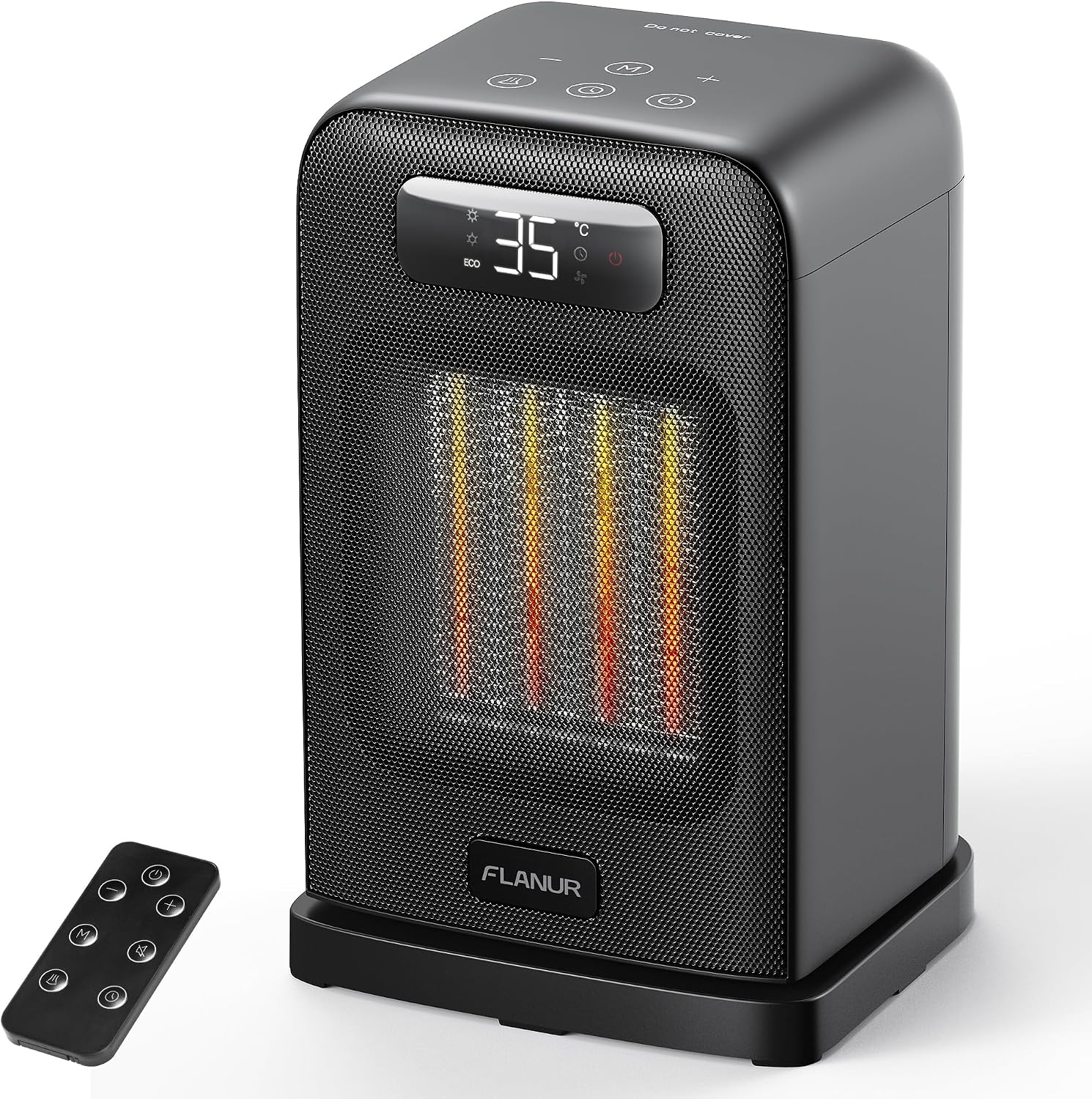 Detalle de FLANUR 1500W portable ceramic heater with thermostat