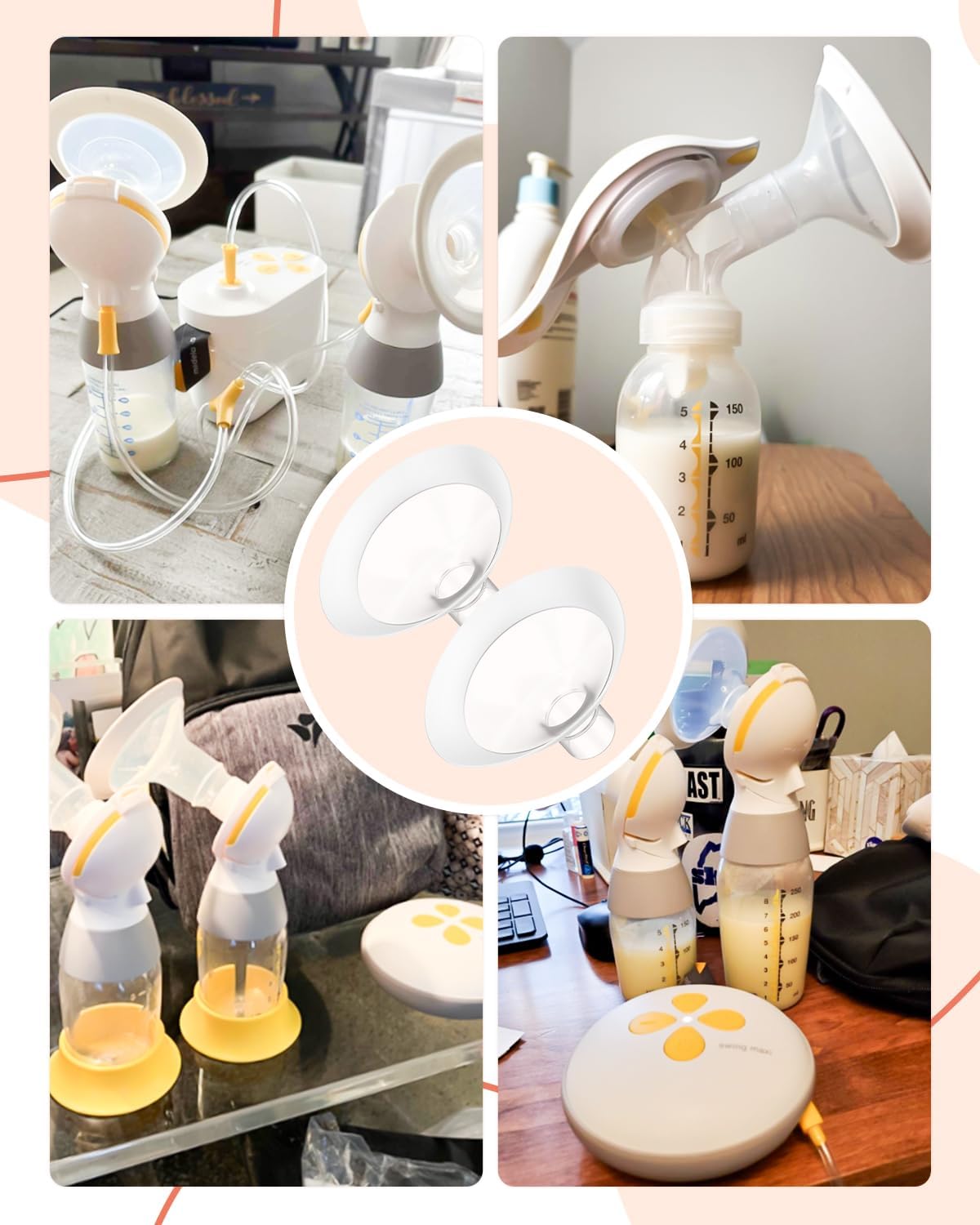 Thumbnail 6 de MilkFlow – 2 couvre-tétons souples 30 mm avec bord Softflex (105°) pour tire-lait Medela