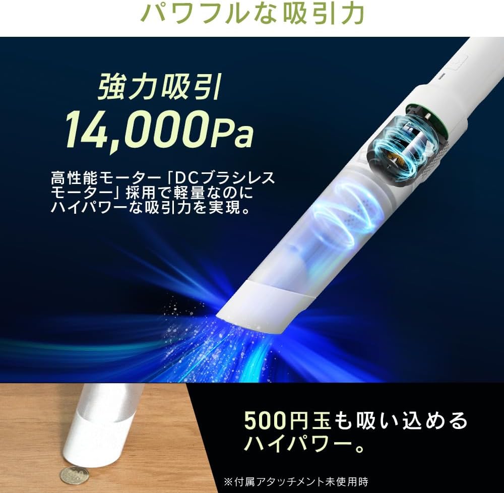 Detalle de アイリスオーヤマ AZ-HCD-21 コードレスハンディクリーナー 500g・14,000Pa・充電スタンド付き