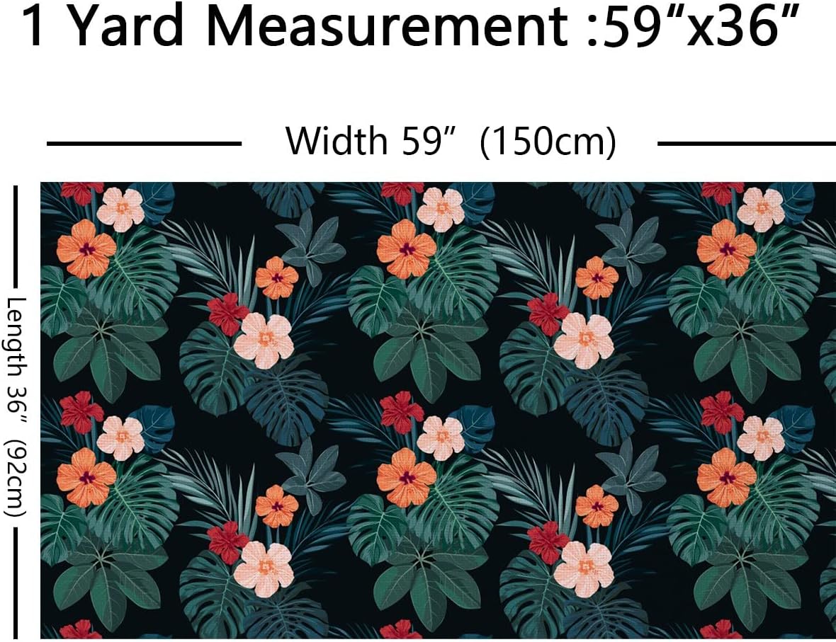 Detalle 2 de Tropical Floral Upholstery Fabric 3 yards