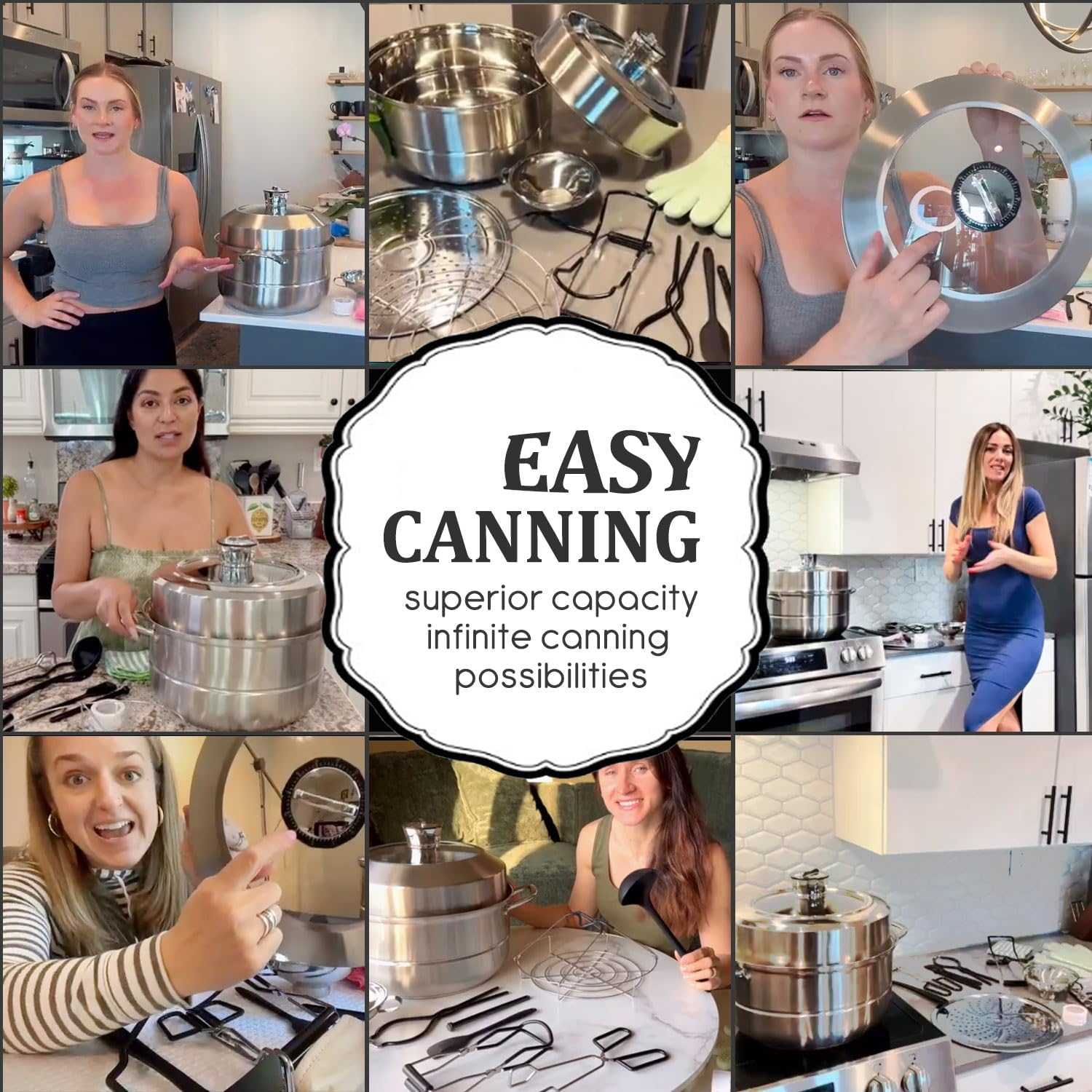 Detalle de Canning Pot-Canning Supplies Starter Kit: Stainless Steel Water Bath Canner with Rack