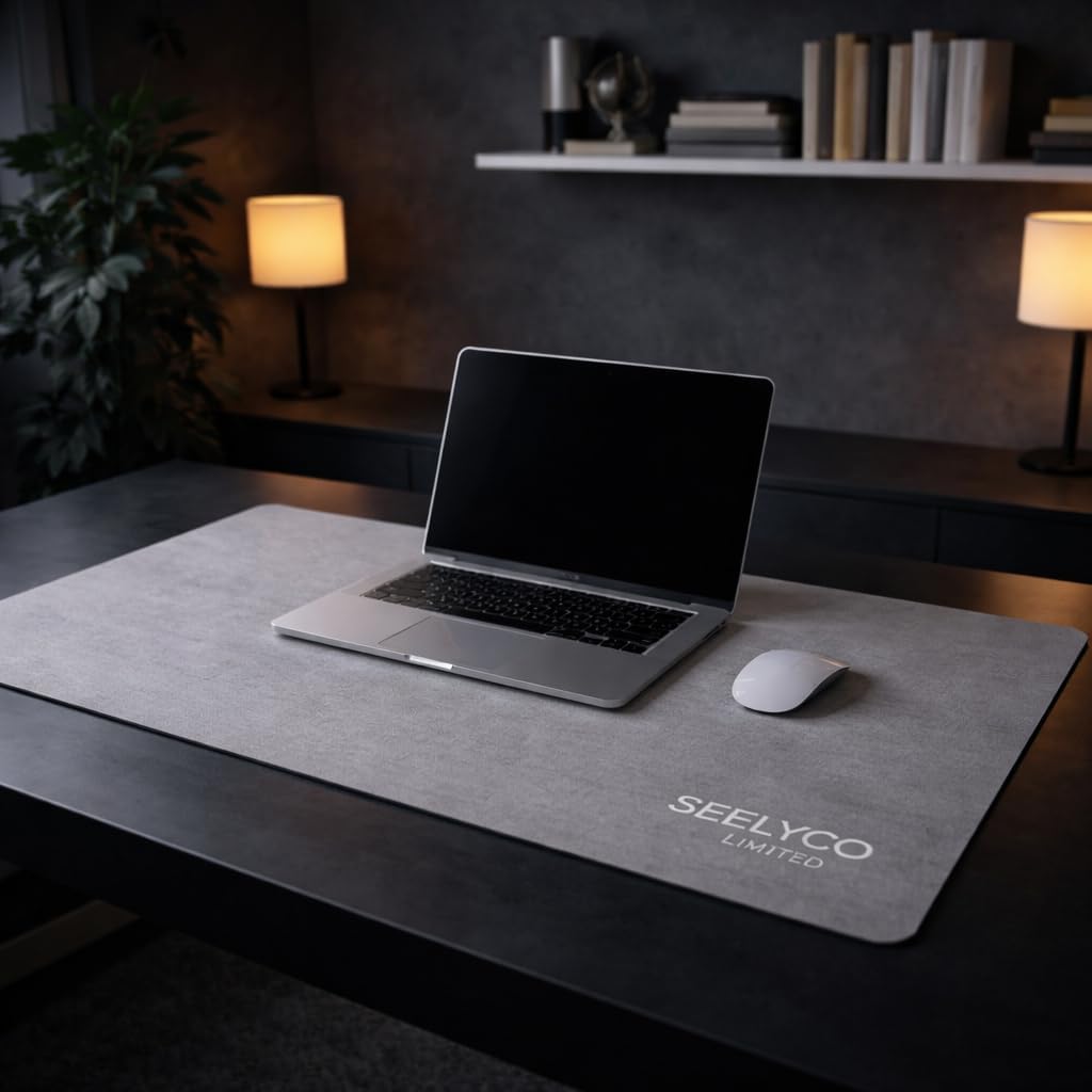 Thumbnail 1 de Premium Vegan Leather Desk Mat 80x40cm (Slate Grey) – Non-Slip, Waterproof Desk Pad for Keyboard, Mouse & Laptop