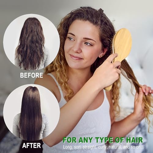 Thumbnail 4 de MRD Hair Brush Set: Bamboo Paddle Detangling 🪮