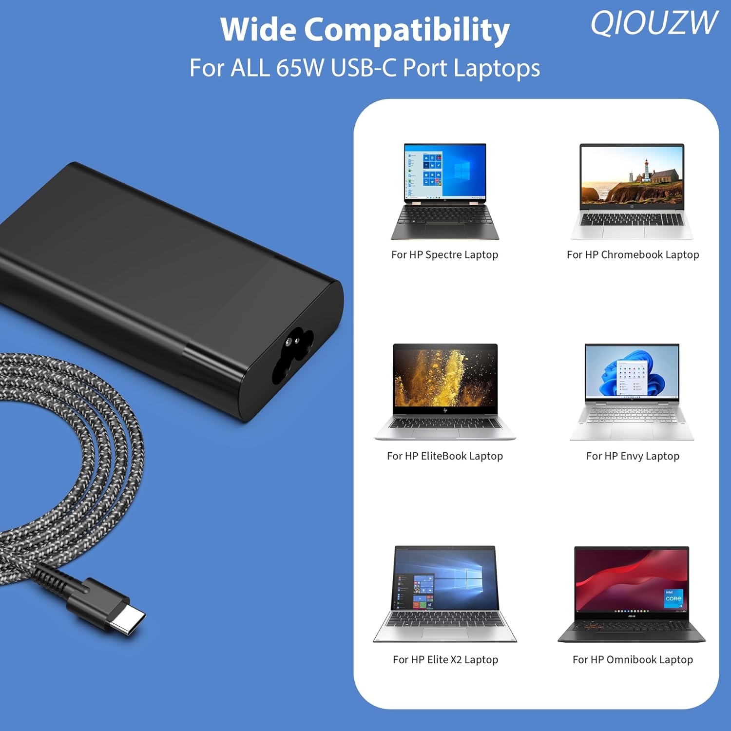 Thumbnail 3 de QIOUZW New Slim 65W USB C Laptop Charger