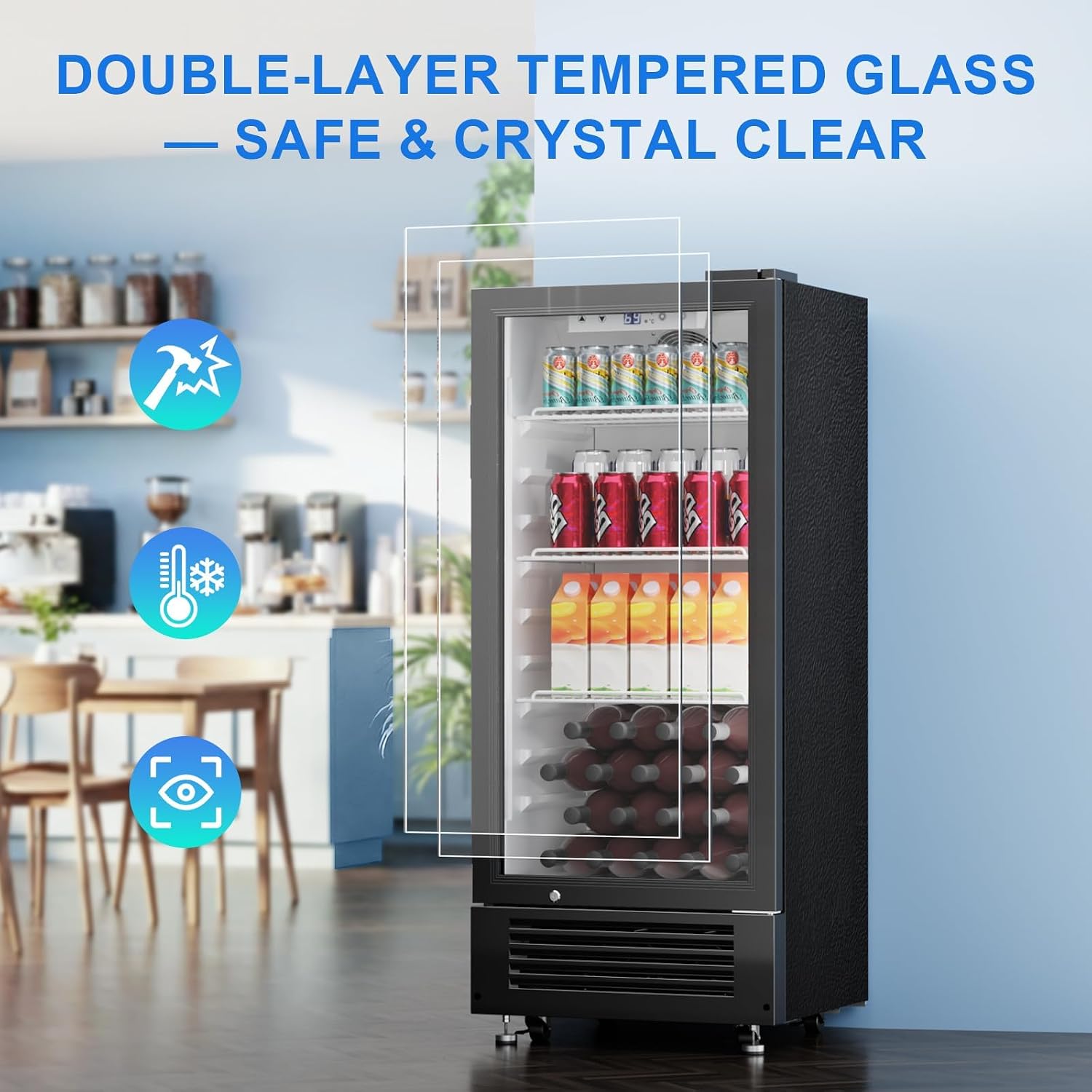 Detalle de Antarctic Star LSC-170E 6-Cu.-Ft. Beverage Refrigerator with Glass Door and Lock