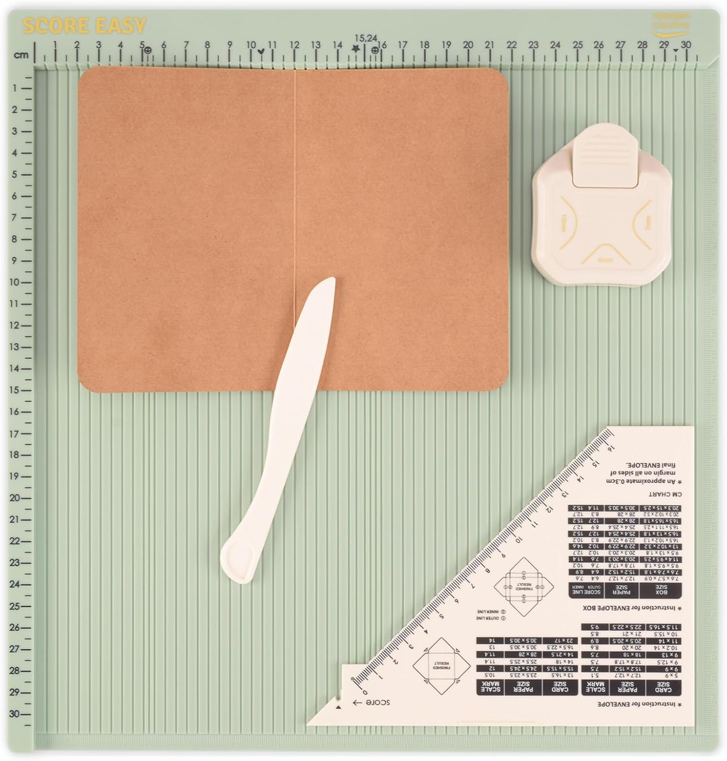 Thumbnail 6 de Vaessen Creative Plaque de Rainurage Score Easy 30,5 x 30,5 cm + Arrondisseur d’Angle 3-en-1 – Kit Scrapbooking