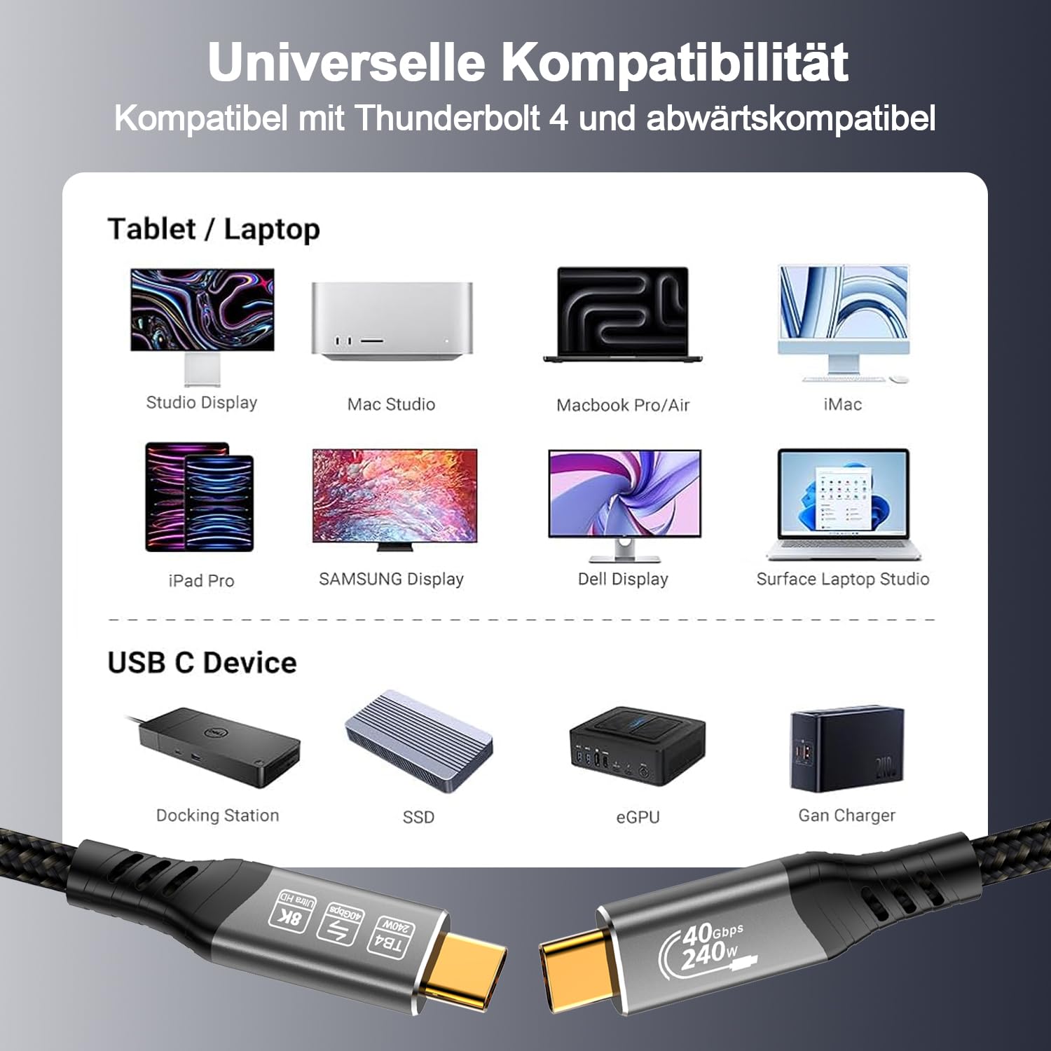 Thumbnail 6 de EUDOBEL USB 4 Thunderbolt 4 Kabel 2m
