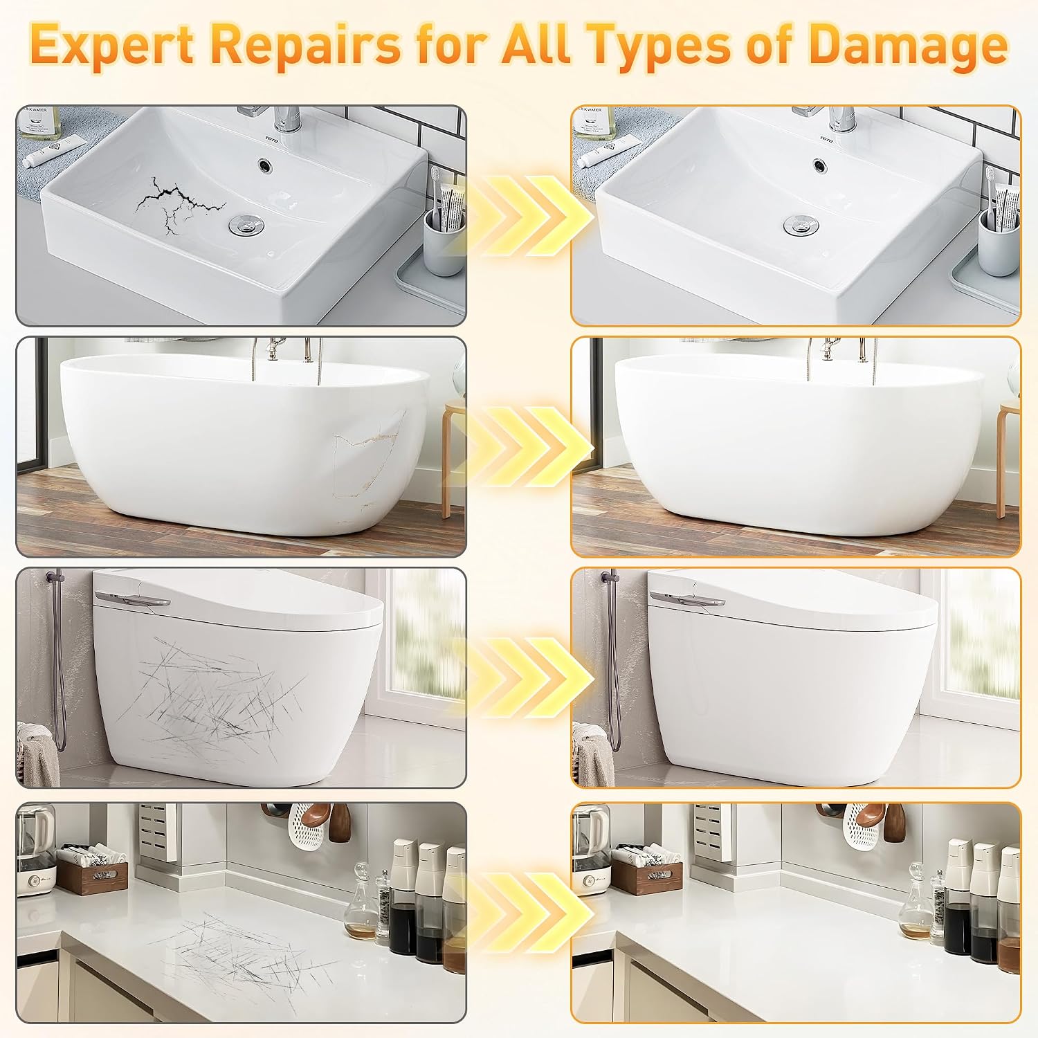 Detalle 2 de Surface Repair Kit for Tubs, Tiles, Countertops & Shower Trays – Fix Chips, Cracks & Scratches